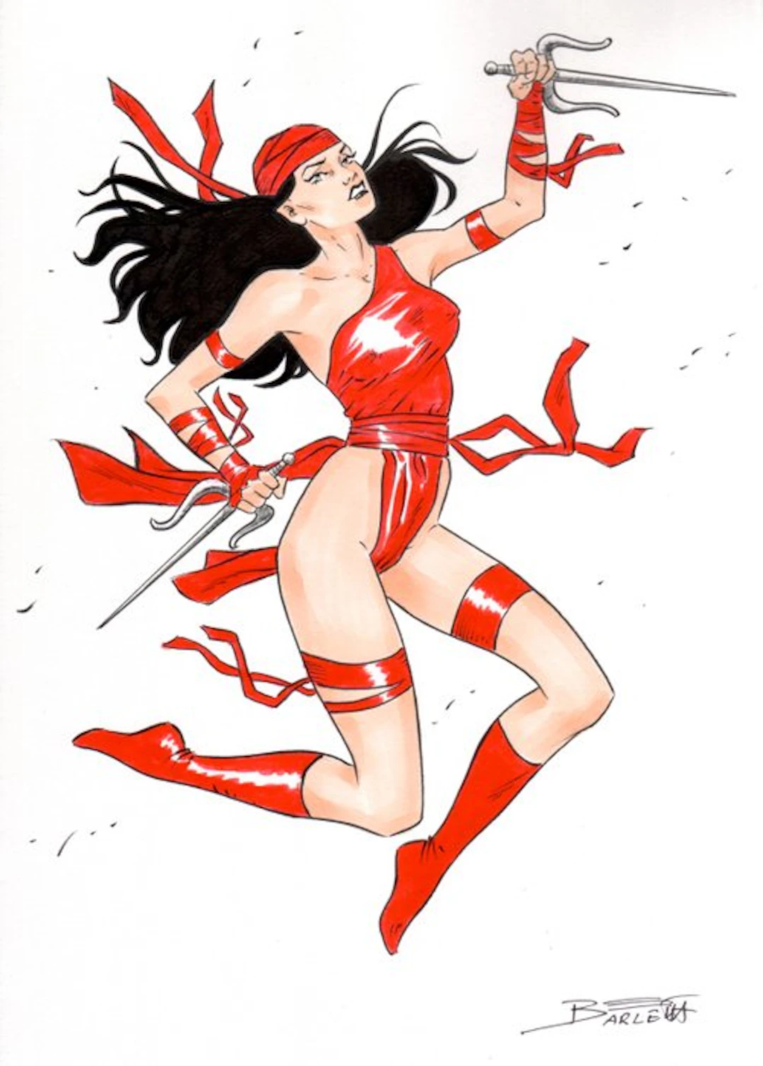 Elisabetta Barletta - 1 Original colour drawing - Elektra - omaggio - 2026