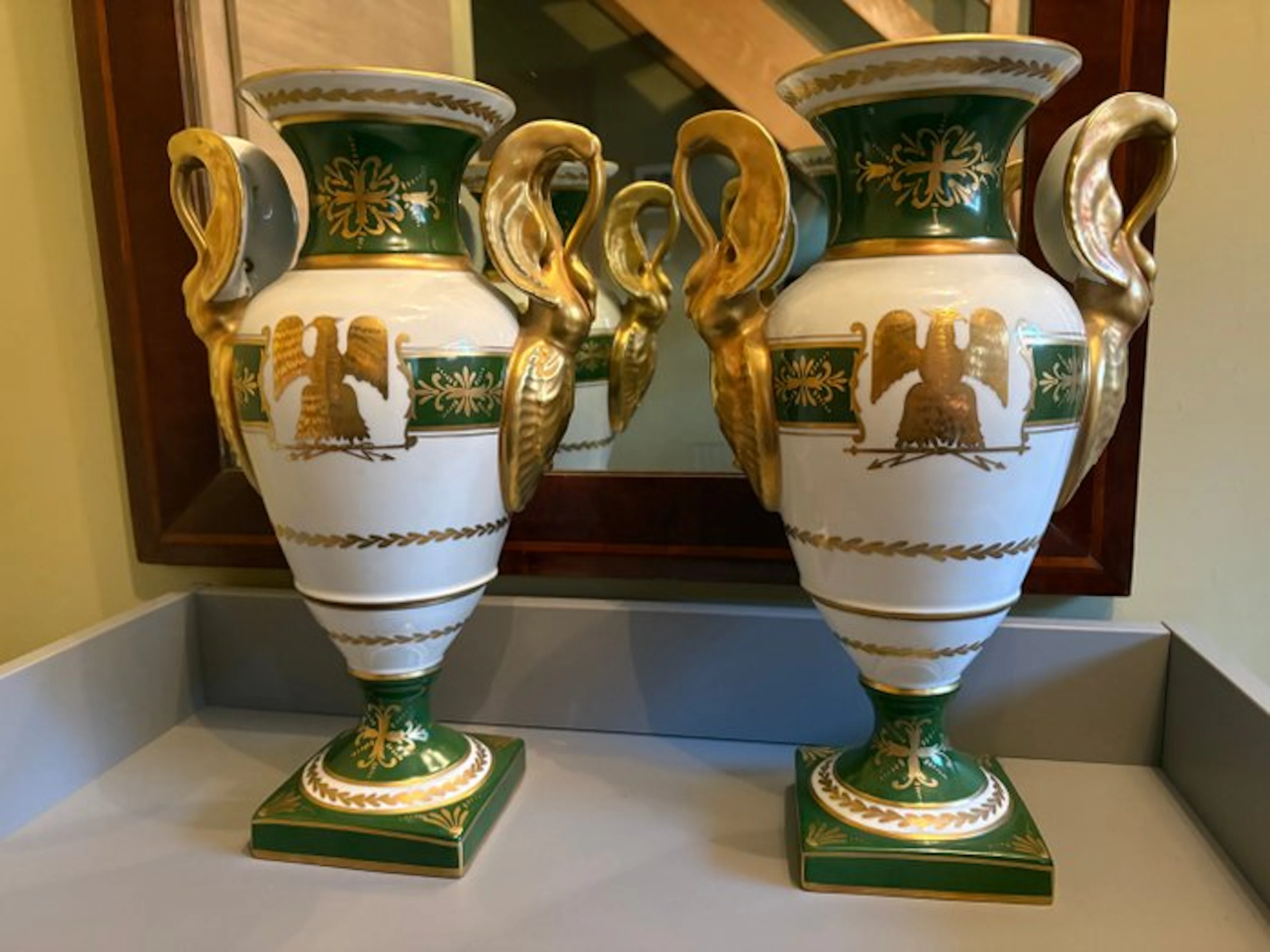 Jean Debenoy - Vase (2) - Porcelain - Pair of Medici vases 40 cm