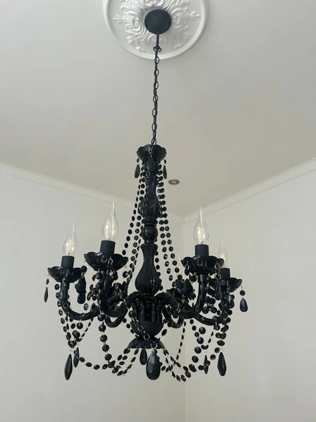Hanging lamp - Plastic - Black chandelier