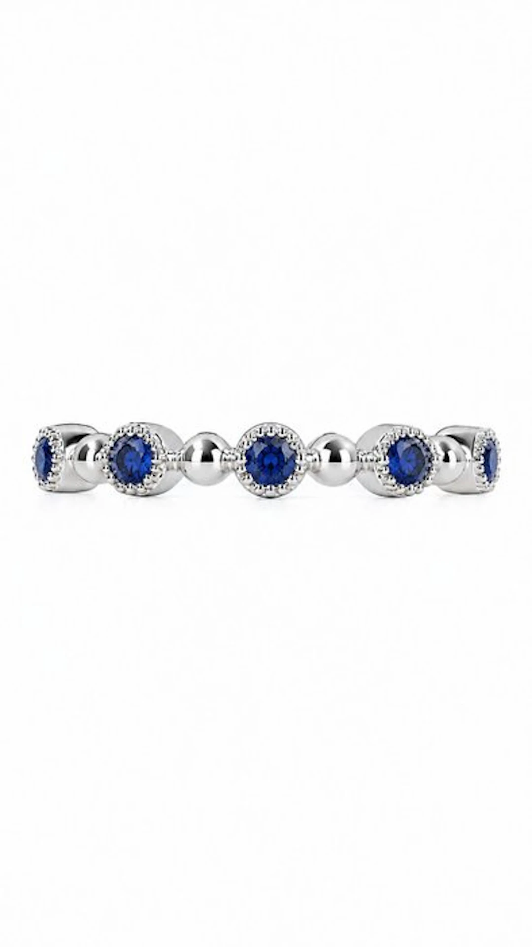 Ring - 18 kt. White gold - 0.13ct. tw. Sapphire