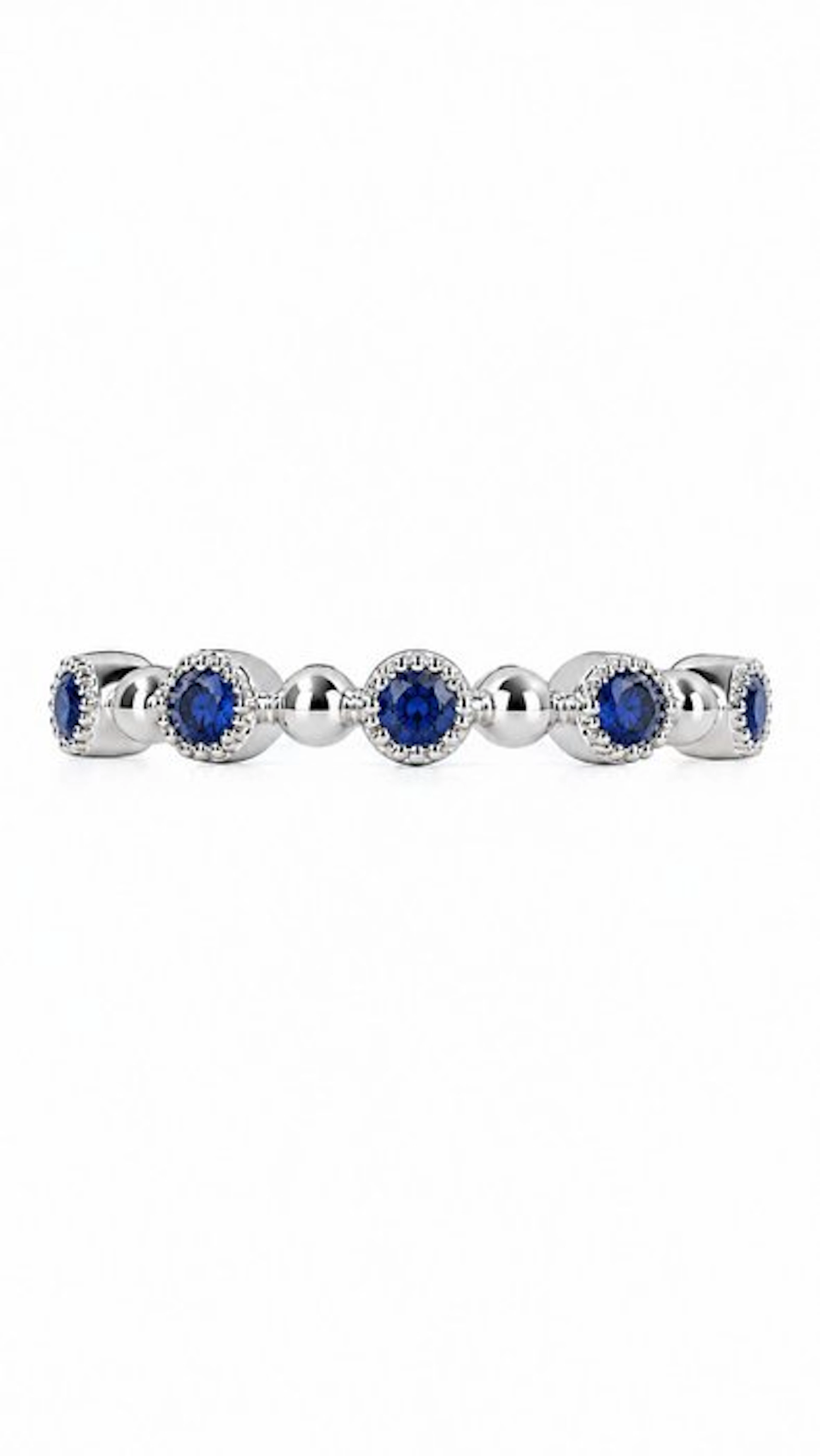 Ring - 18 kt. White gold - 0.13ct. tw. Sapphire