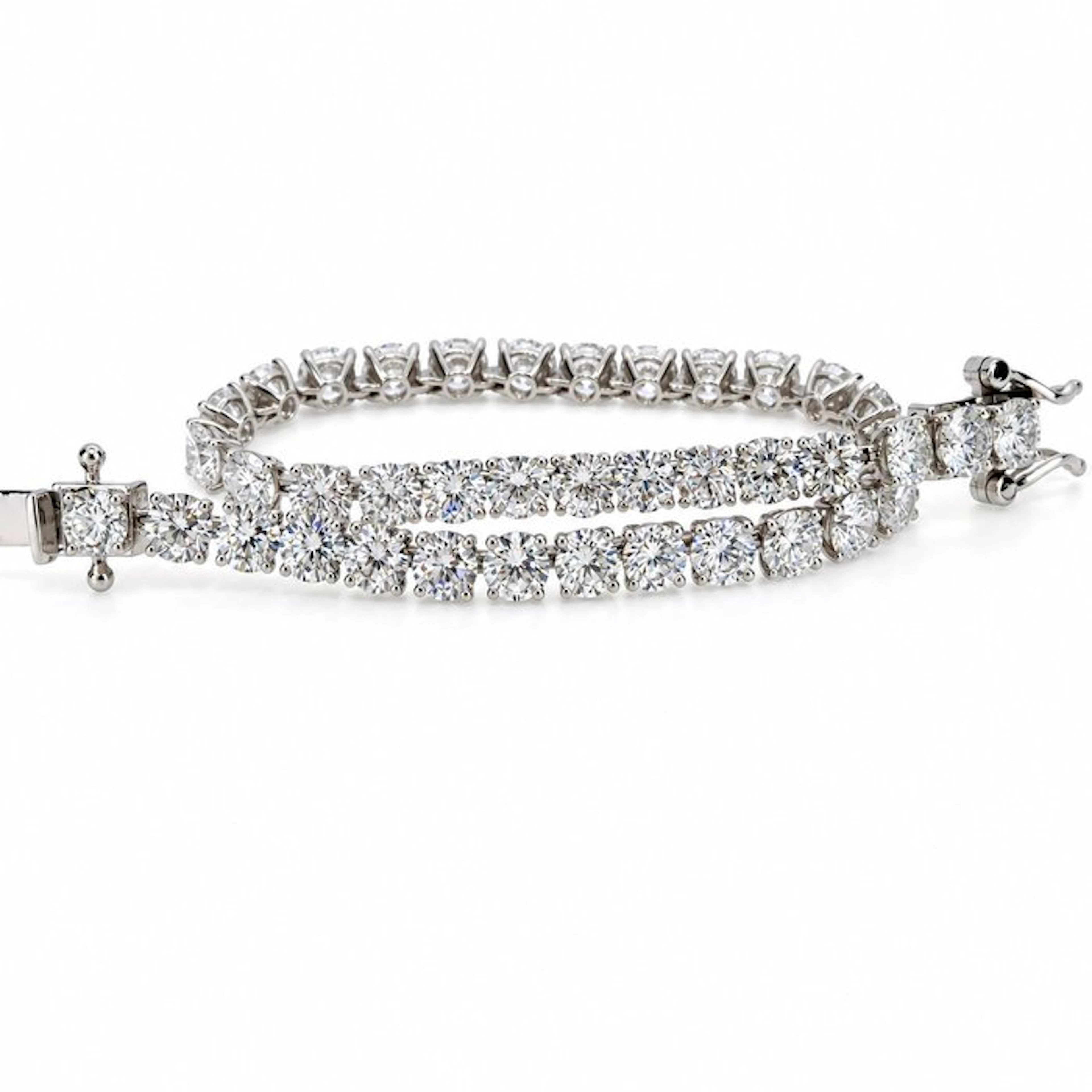 Bracelet - 14 kt. White gold - 12.02ct. tw. Diamond (Lab-grown)