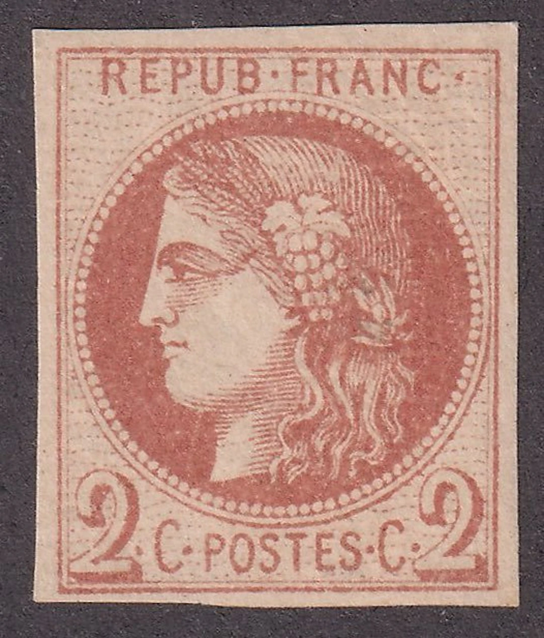 France - 2c brown-red new*/** (superb shade) - Brun...