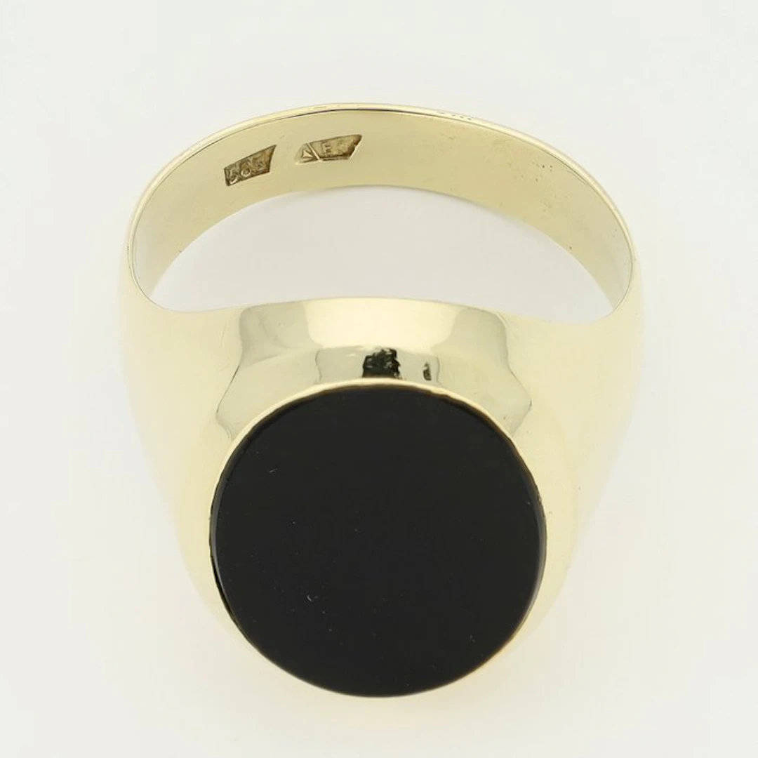 Ring - 14 kt. Yellow gold - Onyx