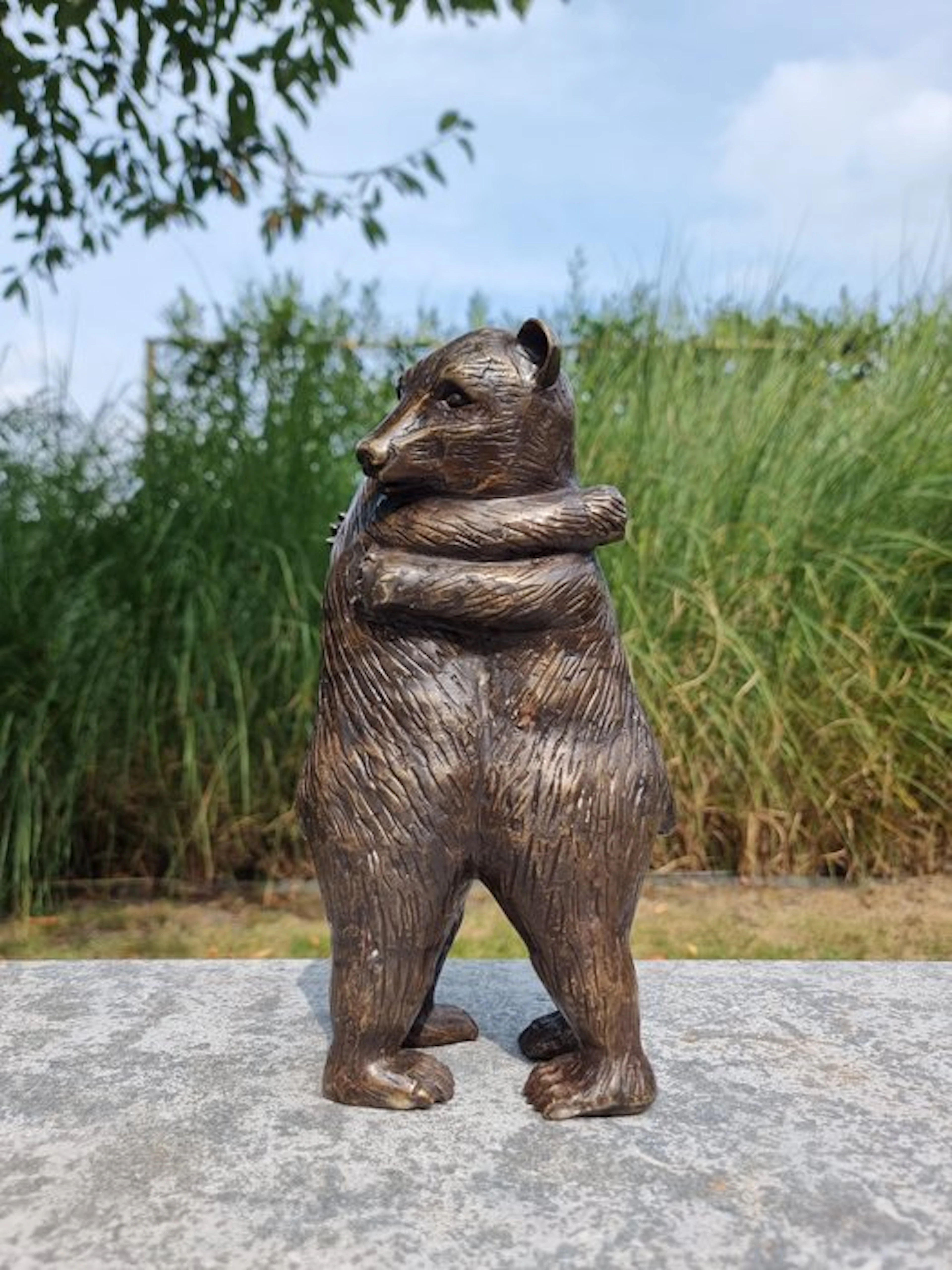 Figurine - Knuffelende beren - Bronze