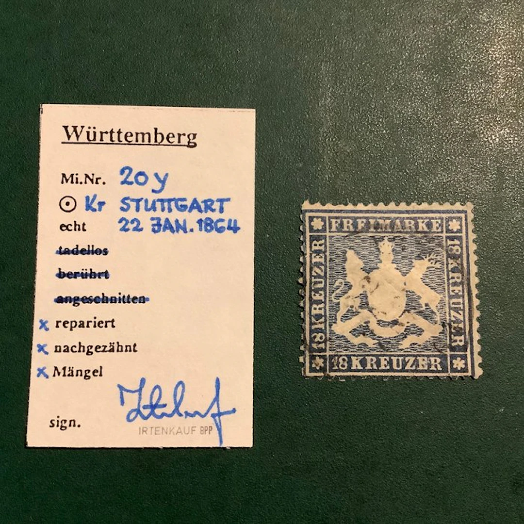 Württemberg 1861 - 18 Kreuzer coat-of-arms shield...