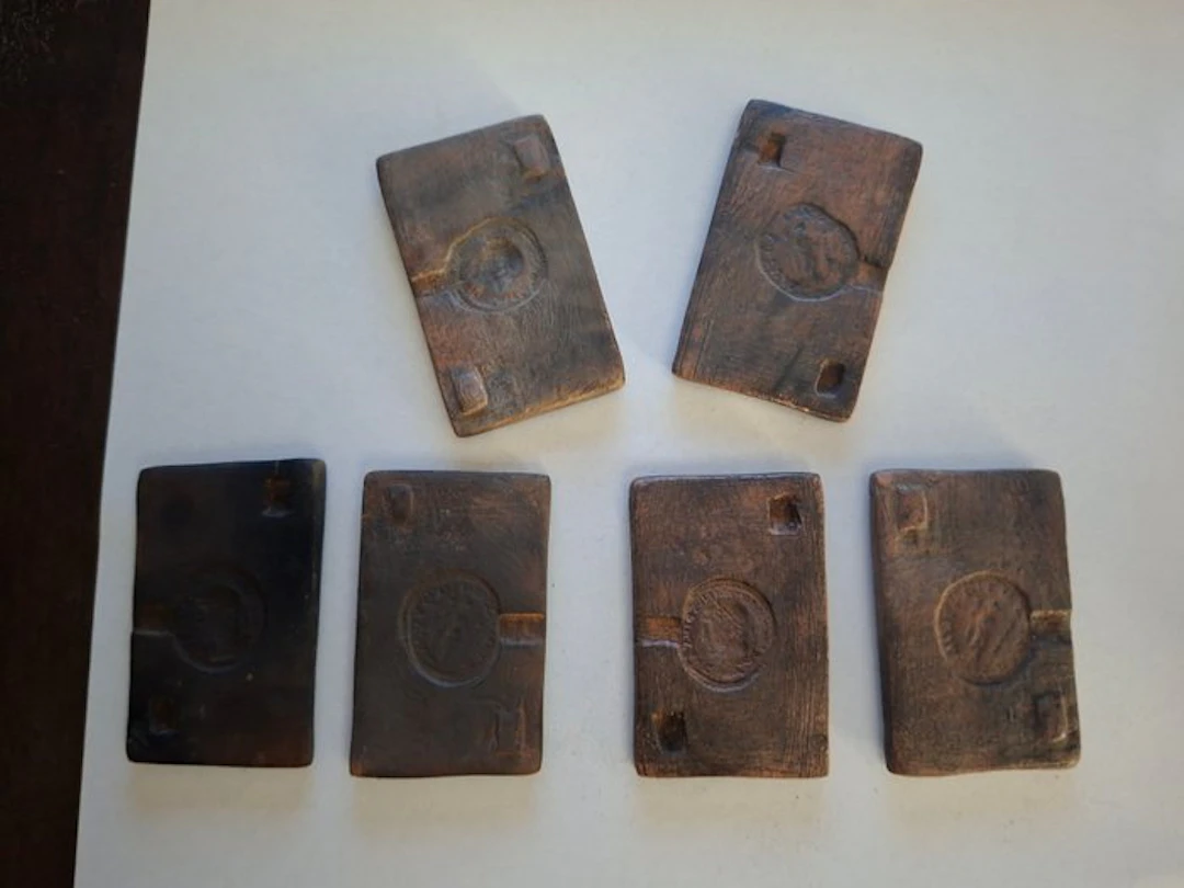 Ancient Roman Stoneware Casting mold for a Roman denarius...