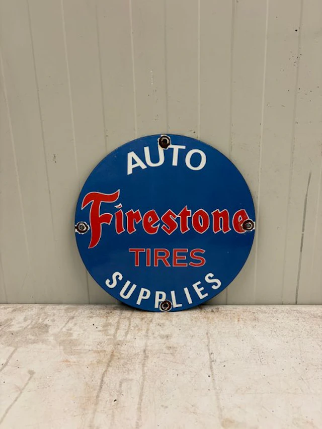Firestone Auto Tires Supplies – Rond Emaille Reclamebord...