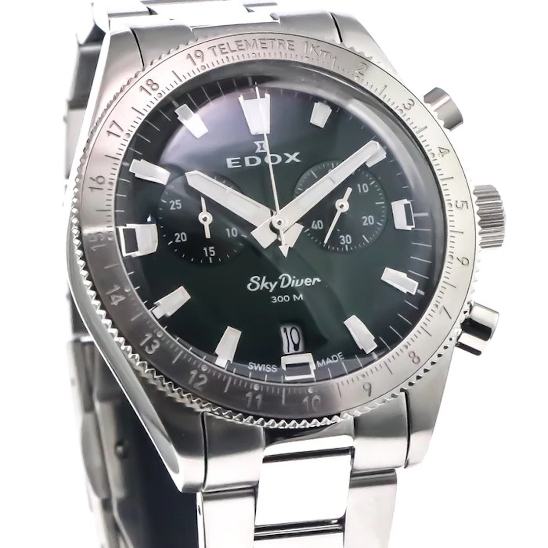 Edox Sky Diver - Swiss Made Chronograph Watch - 10116-3-VIDN - Men - 2025+