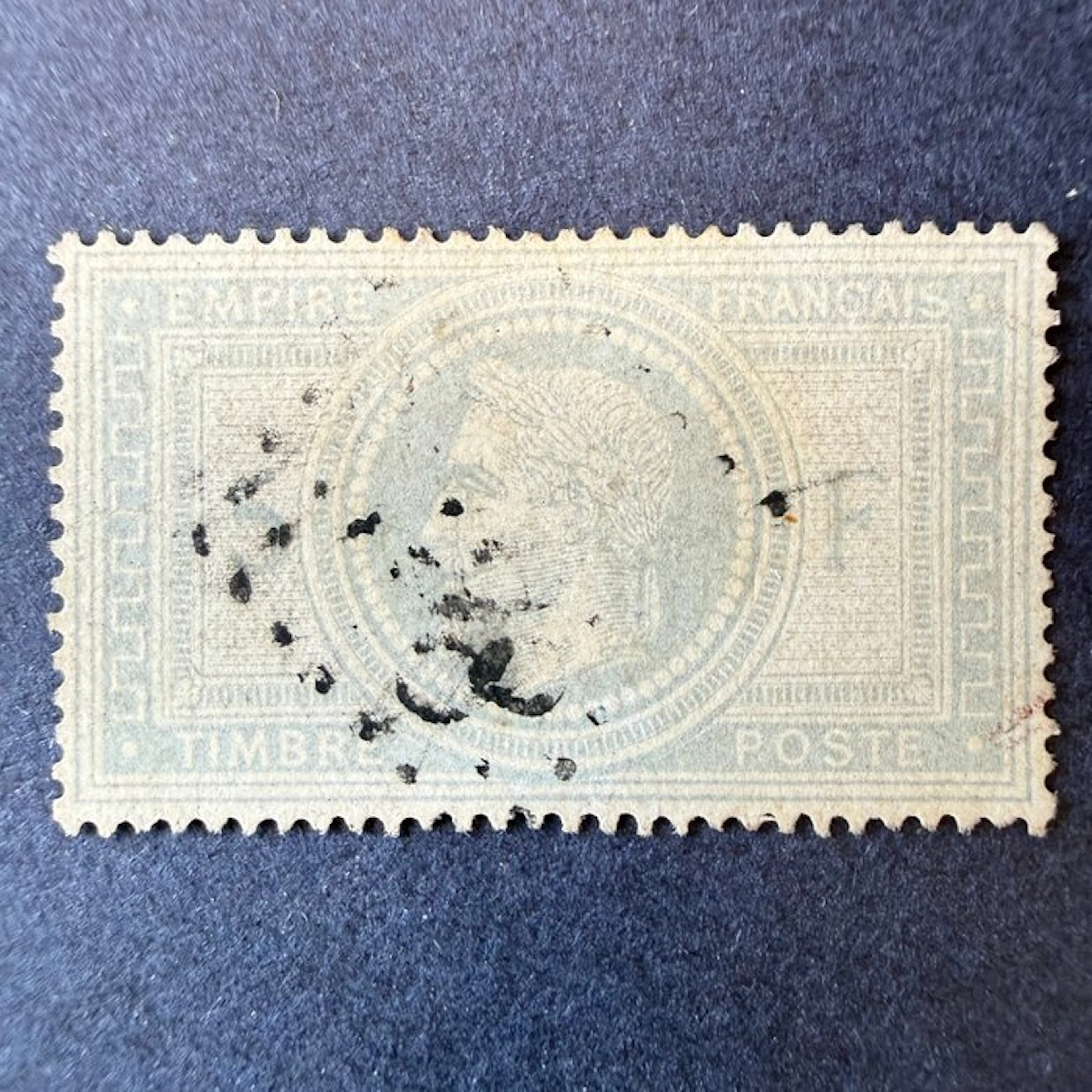 France - Yvert 33 "Napoléon laureate 5fr" cancelled. Catalogue value