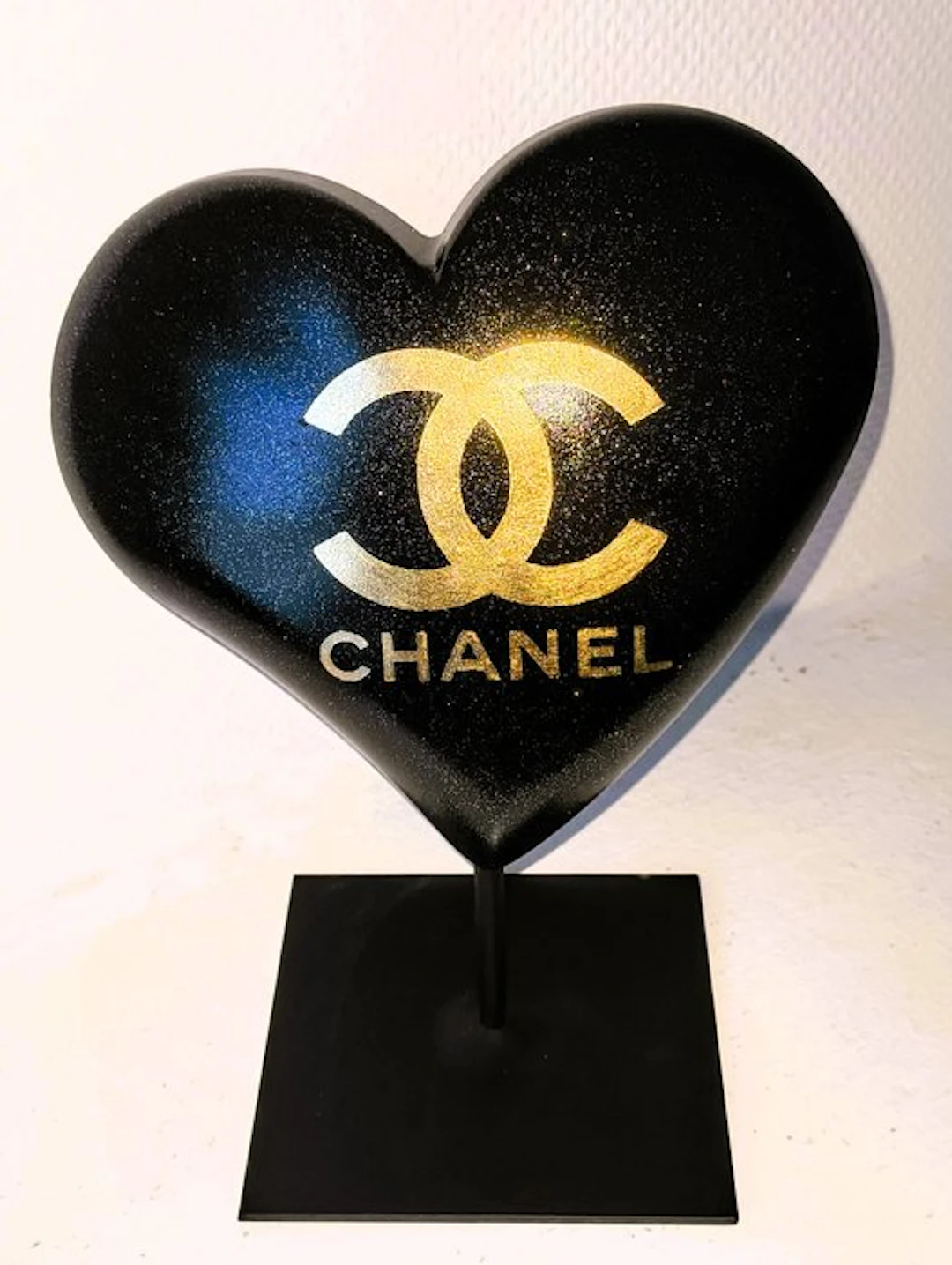XTC Artist - Coeur chanel gold leaf & glitter