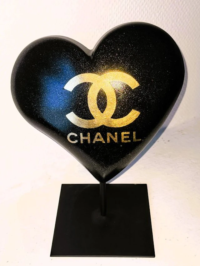 XTC Artist - Coeur chanel gold leaf & glitter