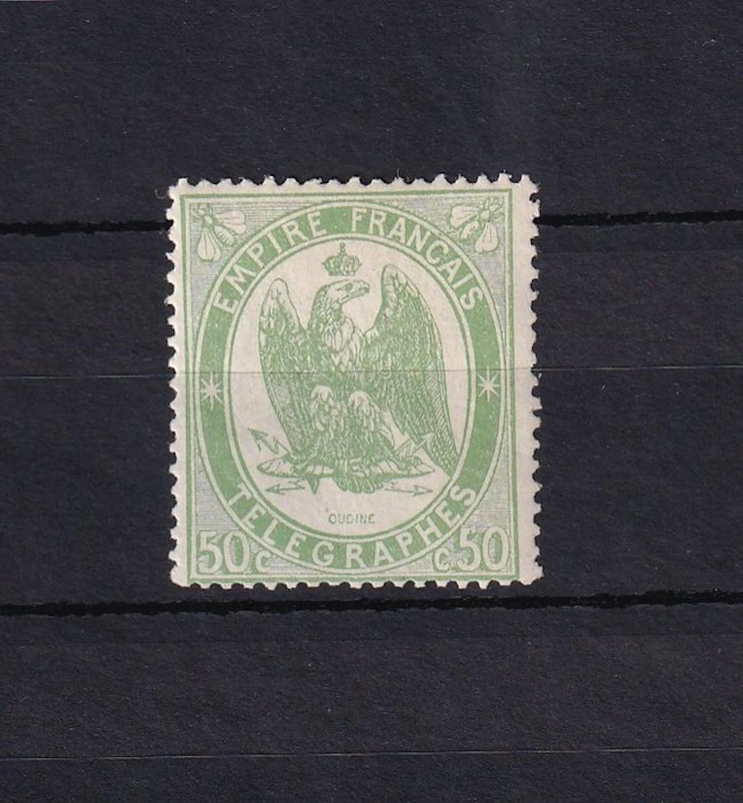 France 1868 - Signed Brun, rare among mint telegraph stamps - Yvert n°6