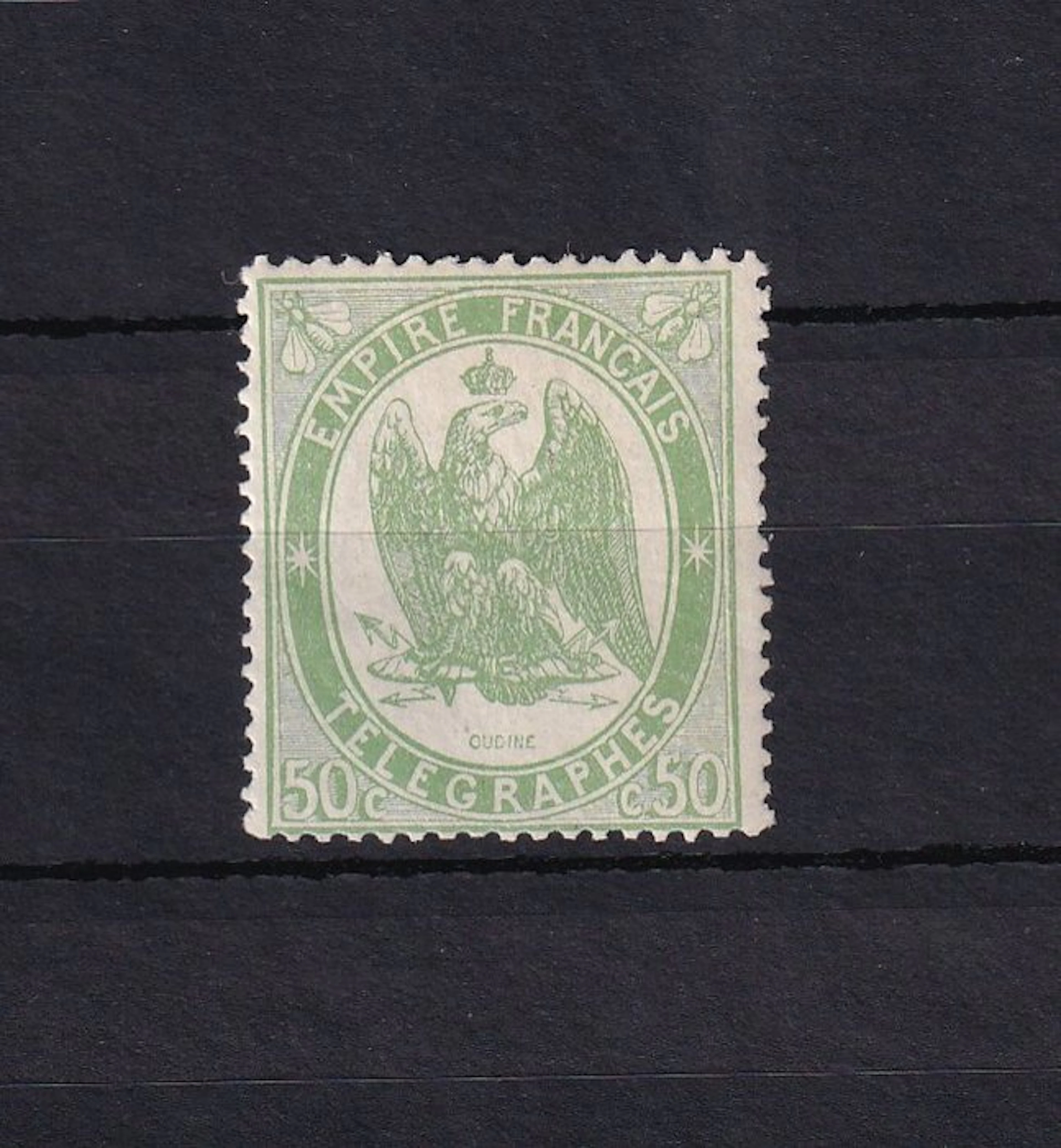 France 1868 - Signed Brun, rare among mint telegraph stamps - Yvert n°6