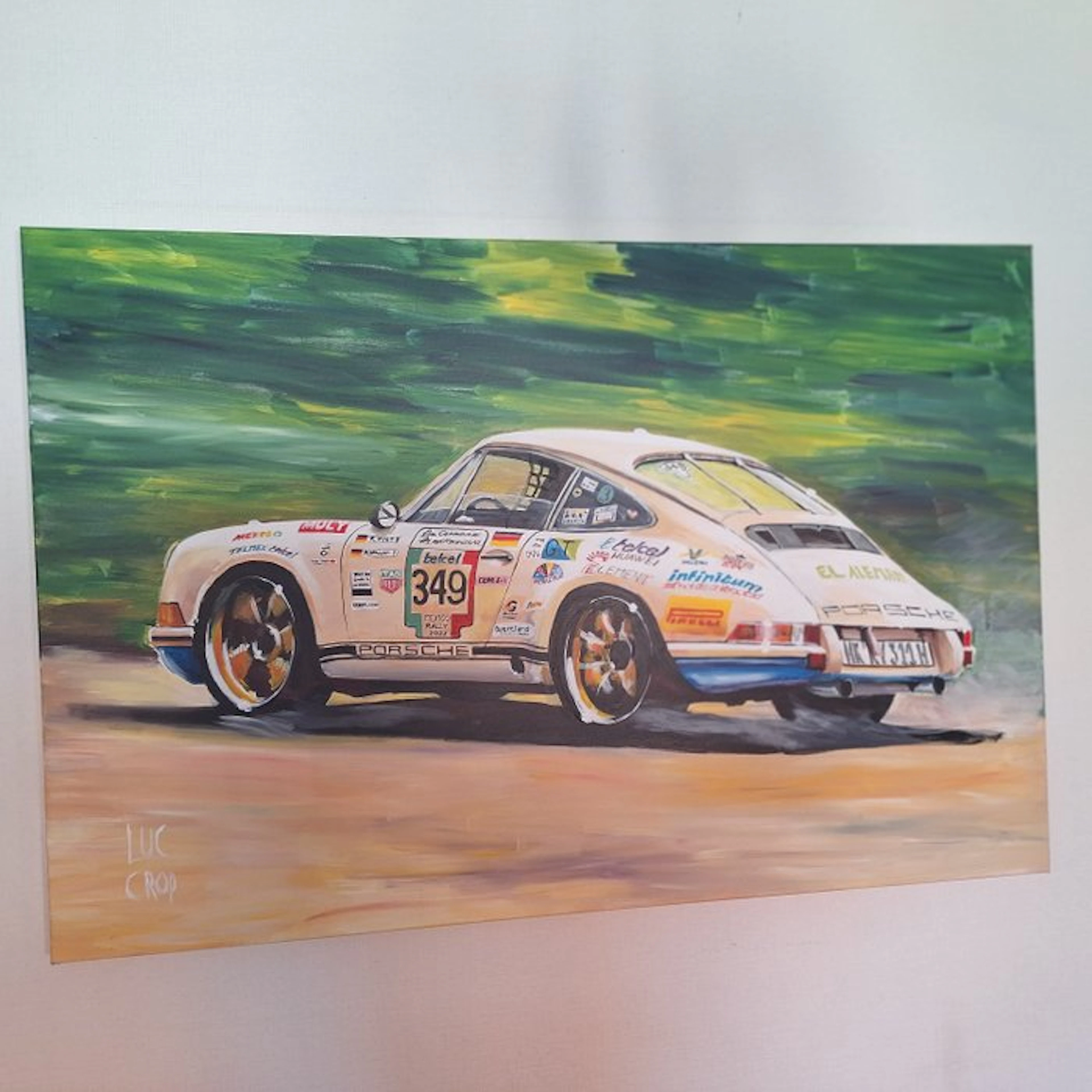 Luc Crop - acryl schilderij Porsche Carrera 911 State of...