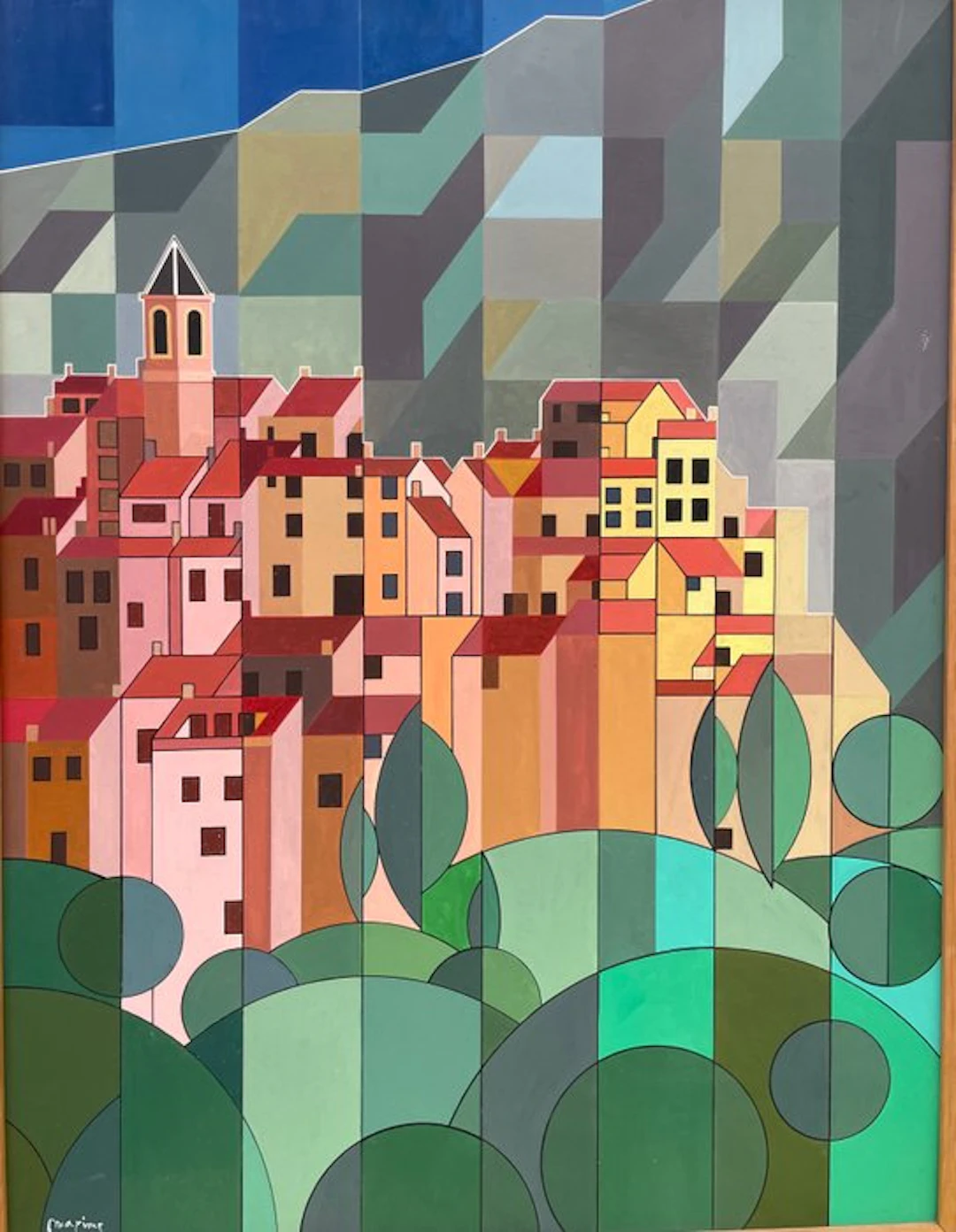 Maxime Dufour (1928-2016) - Village aux toits rouges...