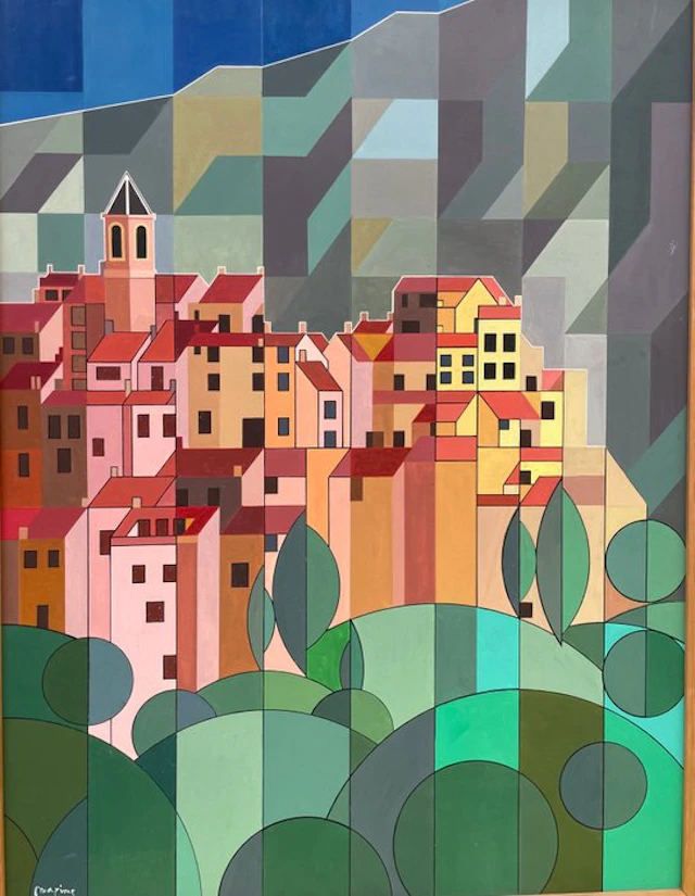 Maxime Dufour (1928-2016) - Village aux toits rouges...