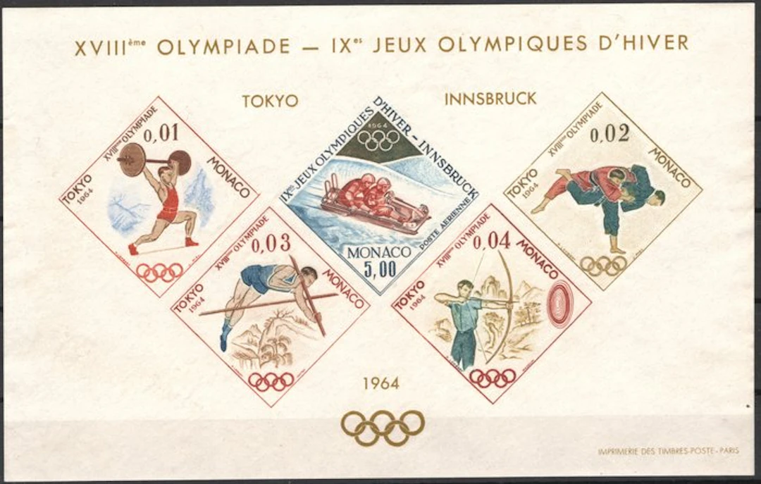 Monaco 1964 - Special miniature sheet Tokyo 1964 Olympic...
