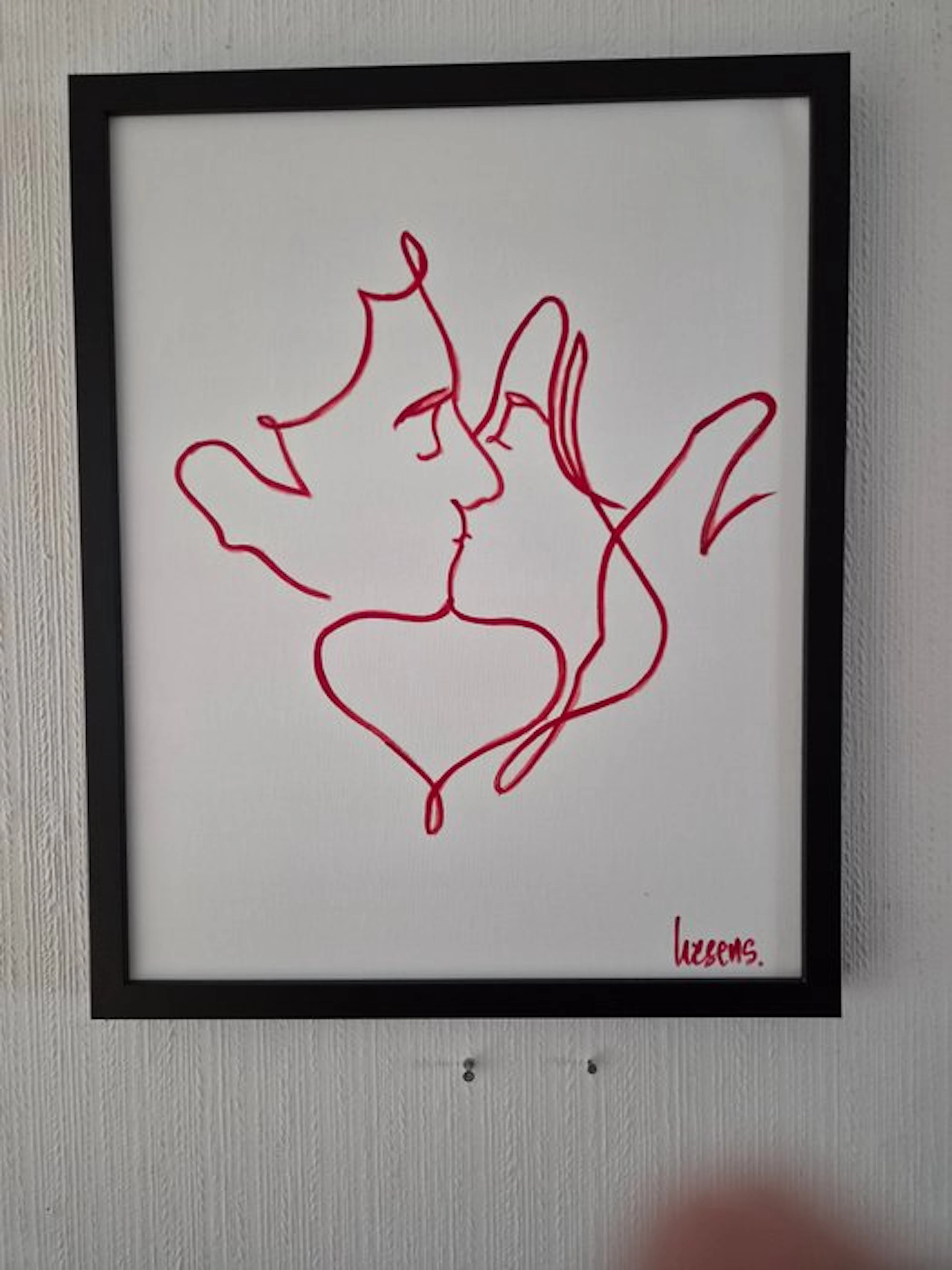 Liesens - This is love (Handpainted on white canvas met lijst)