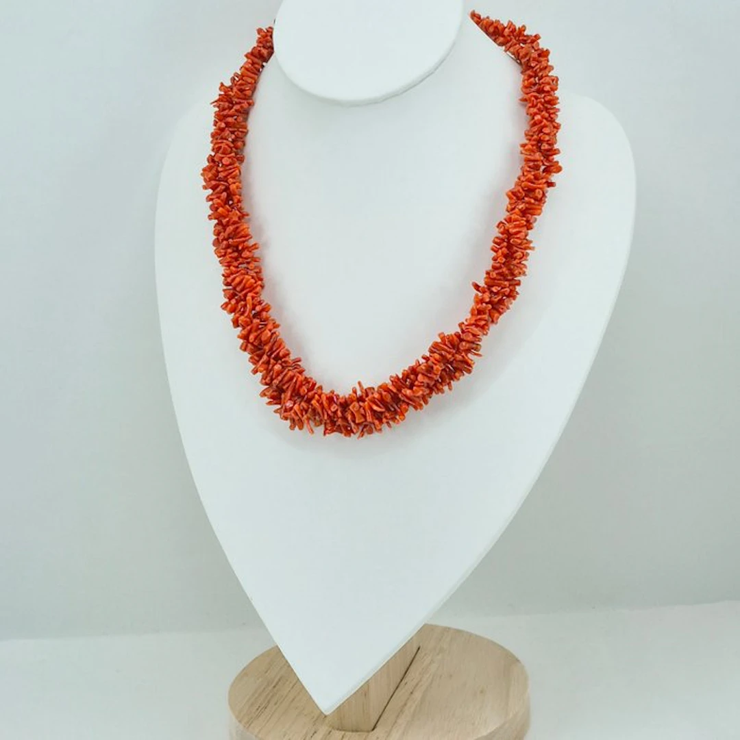 Coral - Steel - Necklace - CORALLO MEDITERRANEO