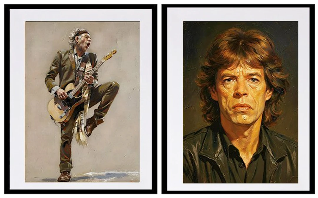 The Rolling Stones - By artist Andrea Boriani - 2x art...