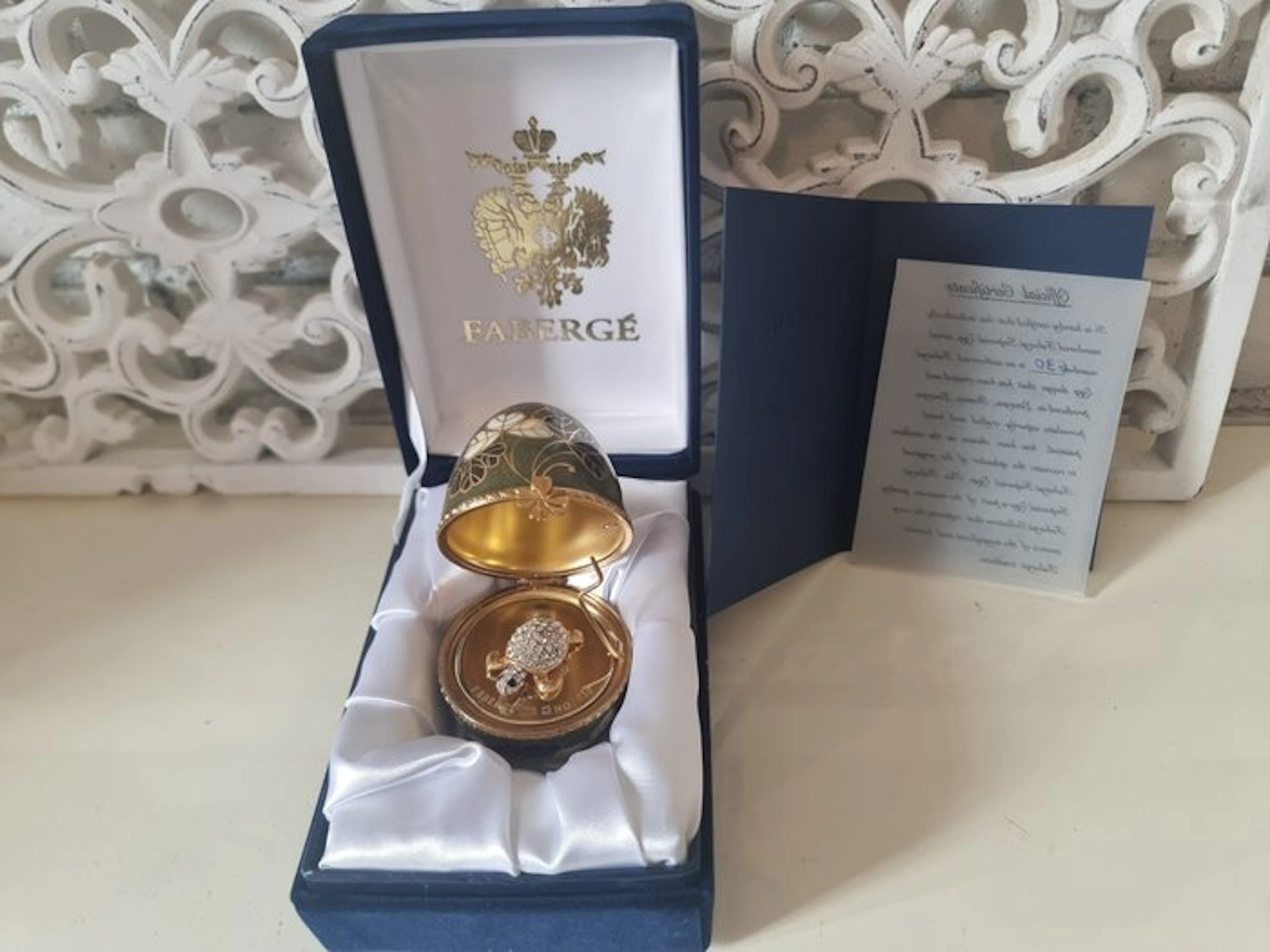 Fabergé egg - Fabergé-style Limoges Imperial tortoise - Ceramic