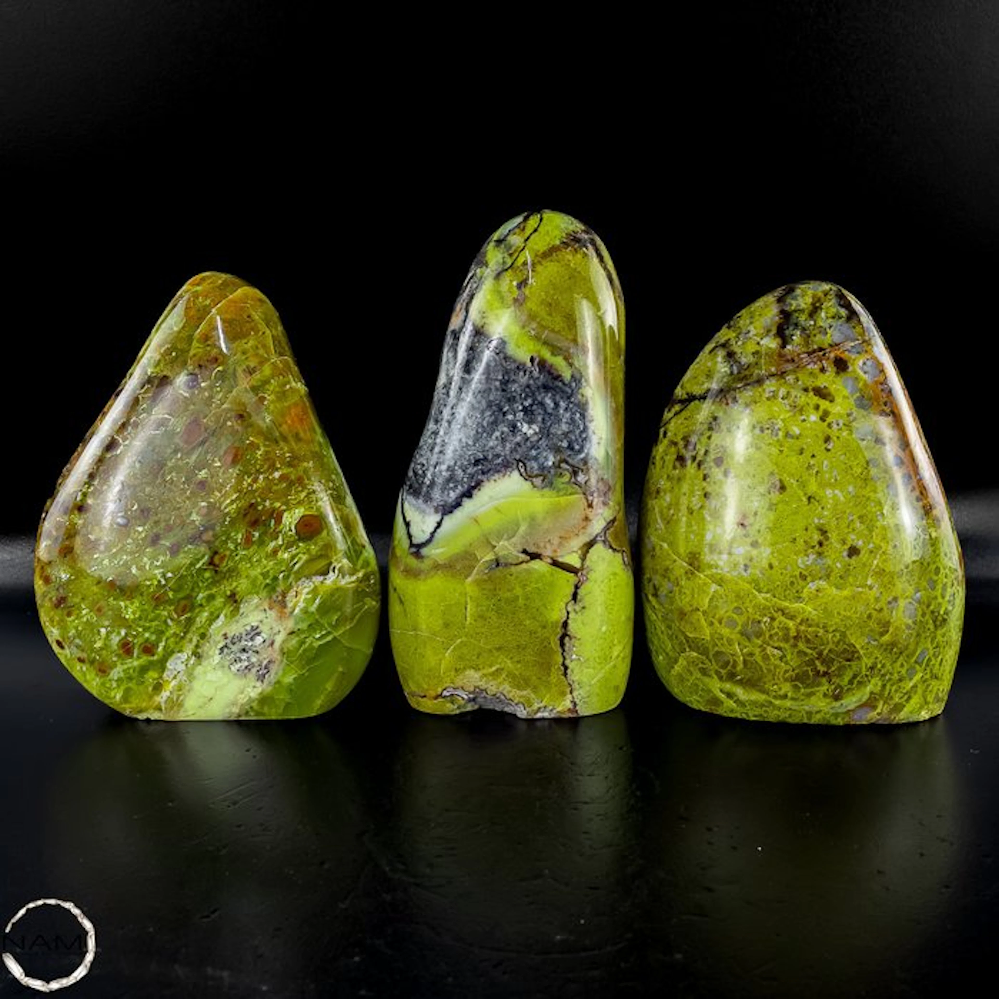 Green opal freeform set – luminous natural artworks in...