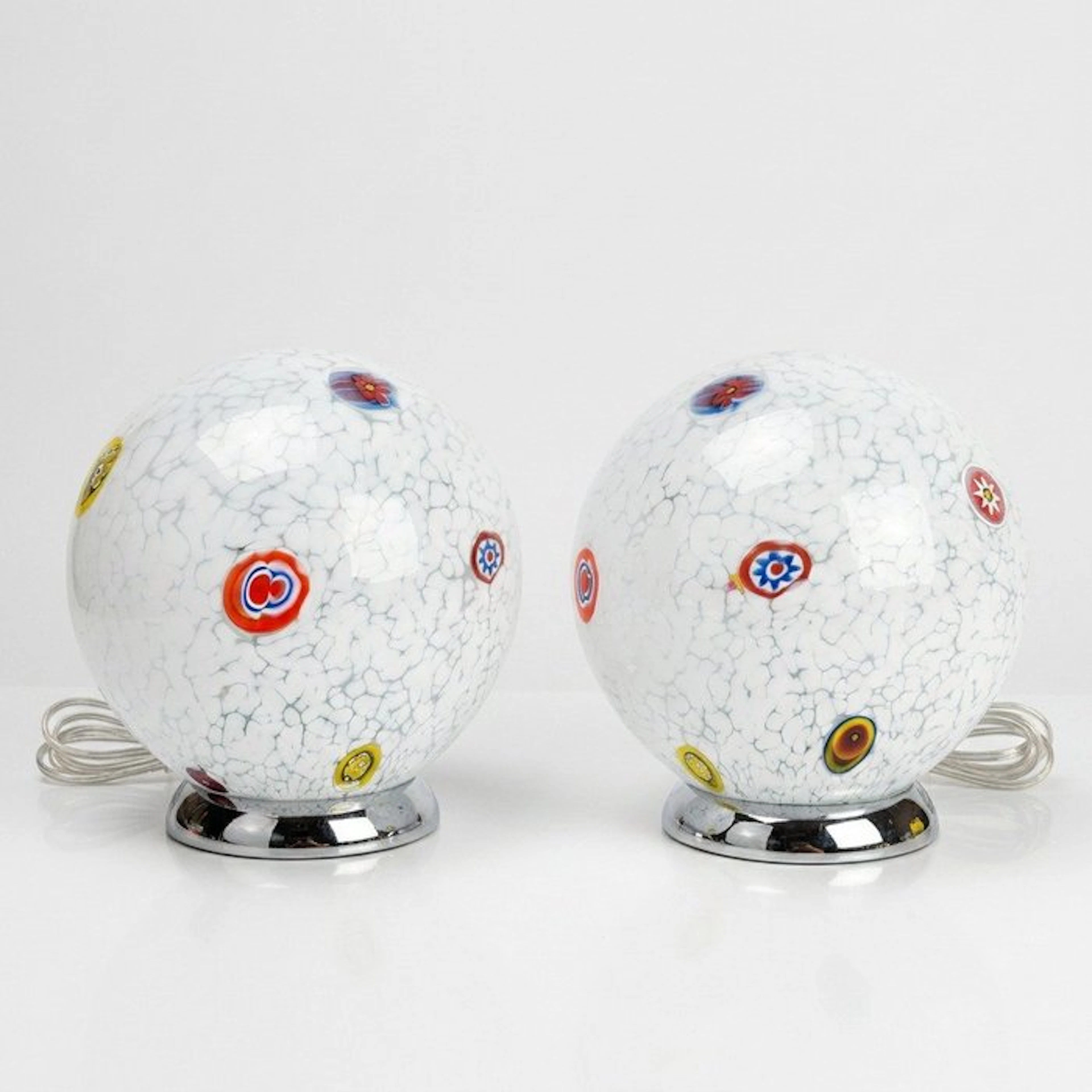 Table lamp (2) - Glass - Pair of D20 lamps