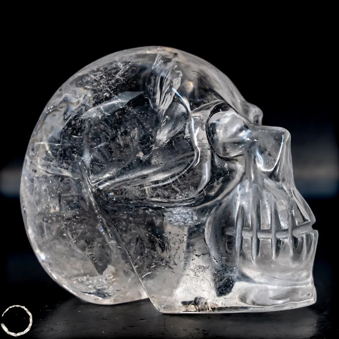 Lemurian Quartz Skull – A powerful one-of-a-kind piece from Brazil.- 430.29 g