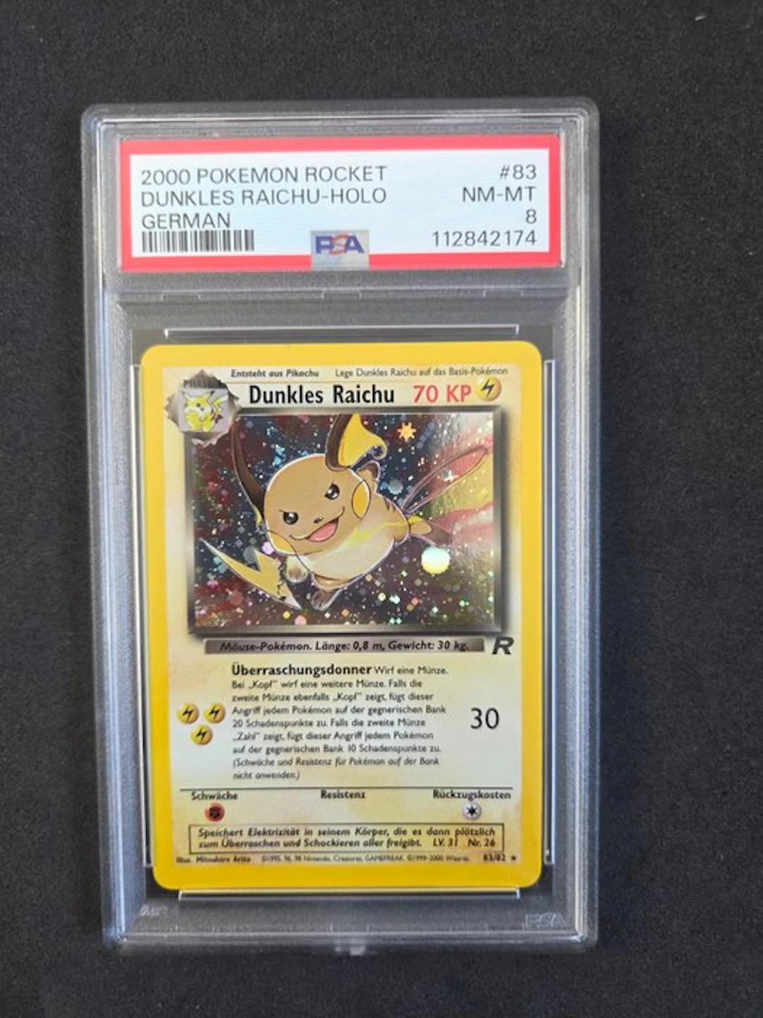 Pokémon - 1 Graded card - Raichu #83 Foil - PSA 8