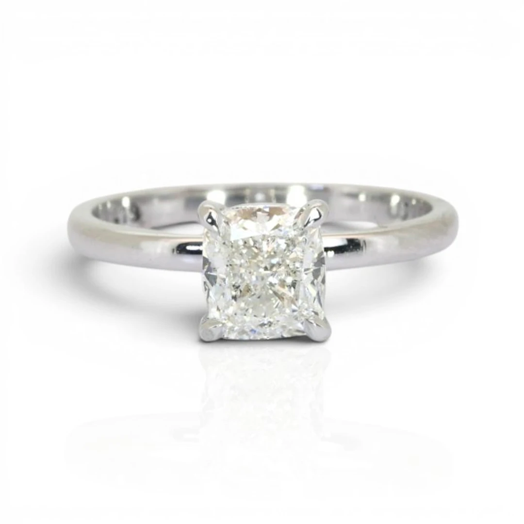 Ring - 18 kt. White gold - 1.51ct. tw. Diamond (Natural) - IGI Certified Ring