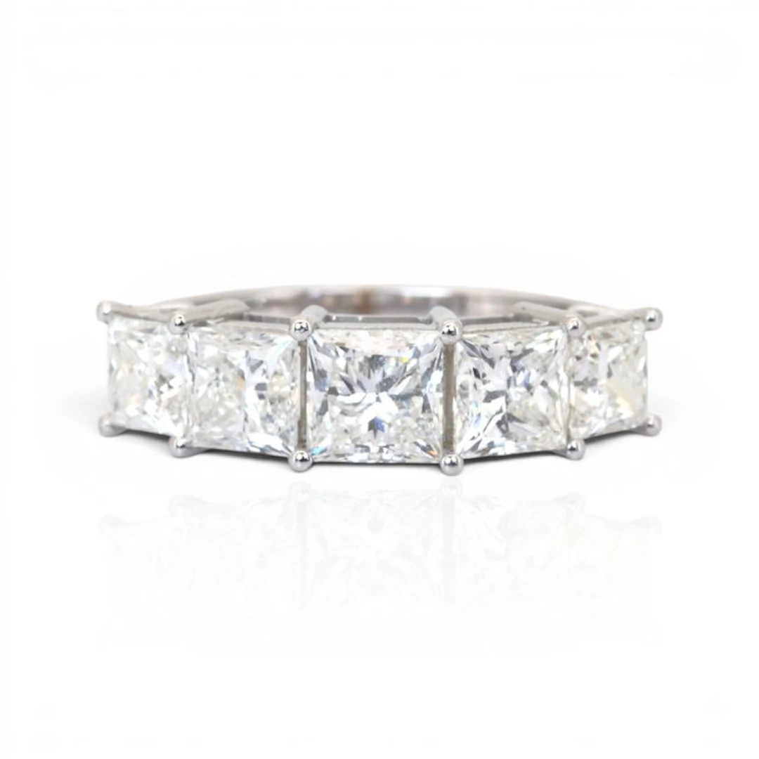 Ring - 18 kt. White gold - 3.40ct. tw. Diamond (Natural) - IGI Certified Ring