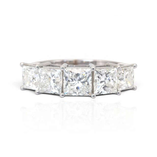 Ring - 18 kt. White gold - 3.40ct. tw. Diamond (Natural) - IGI Certified Ring