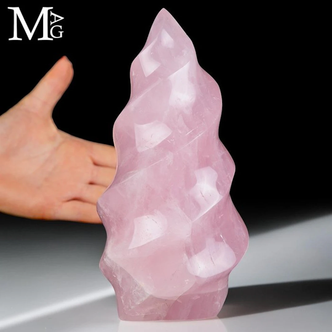 Natural Rose Quartz from Madagascar Large Carved...