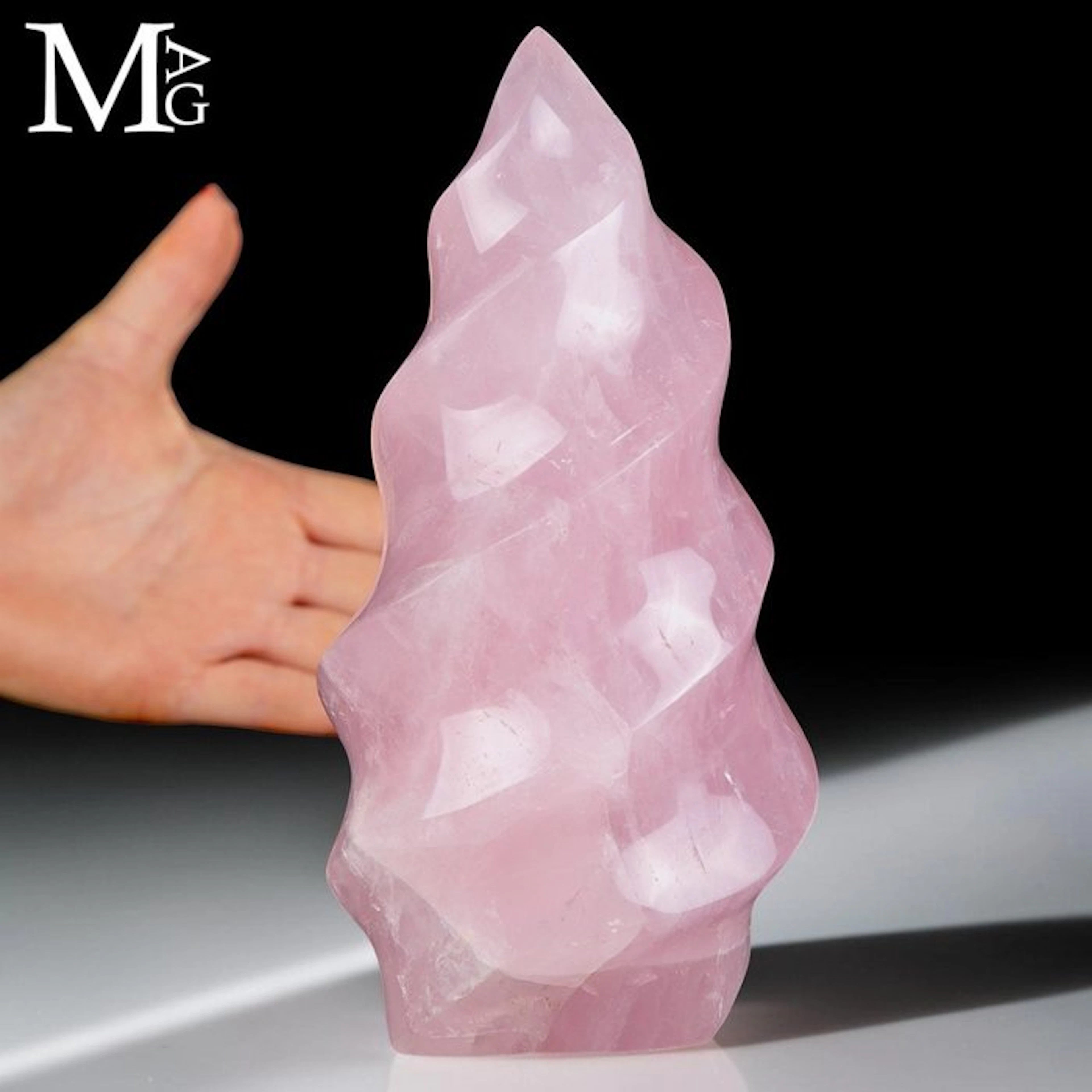 Natural Rose Quartz from Madagascar Large Carved...