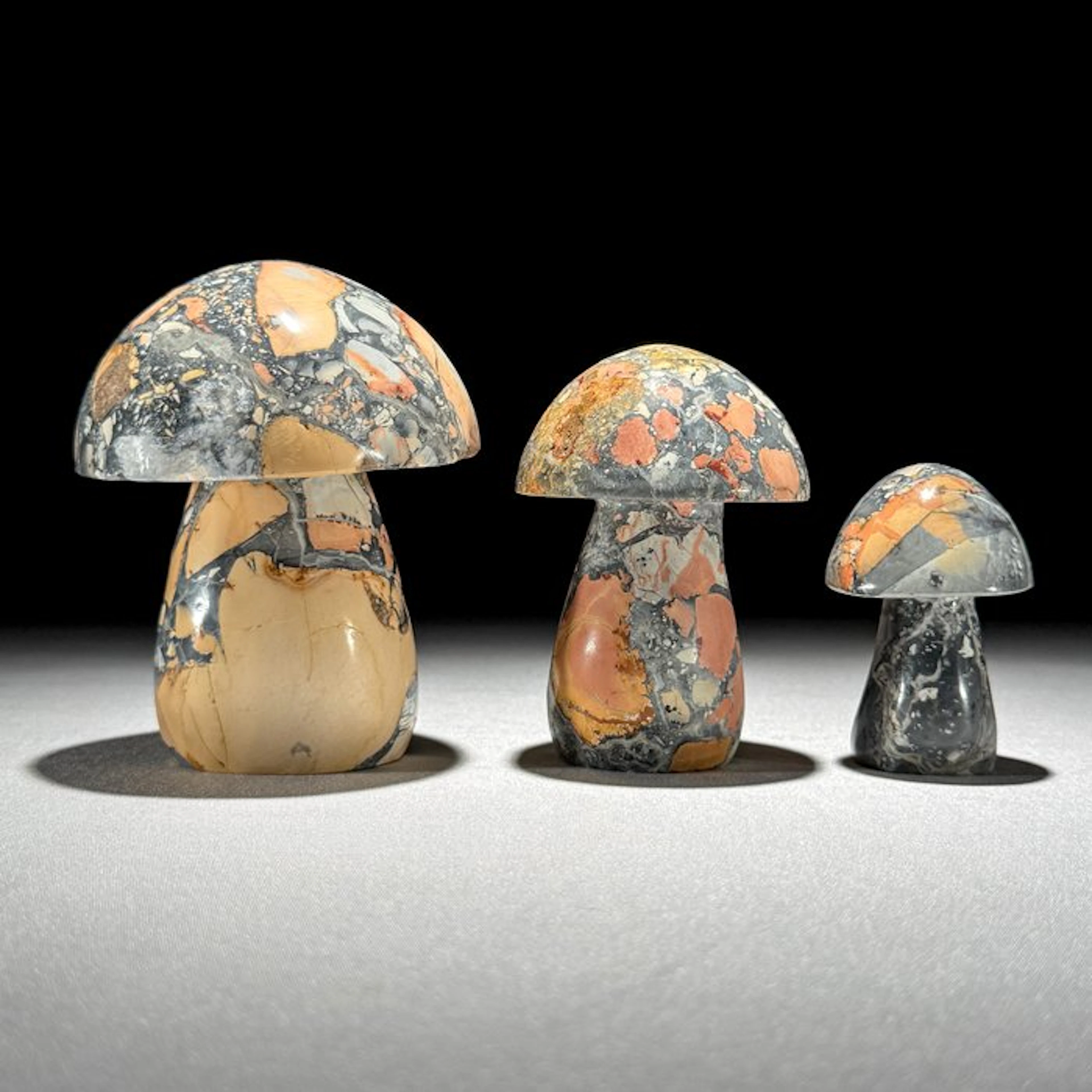 NO RESERVE PRICE - Wonderful set of 3 Red Maligano Jasper...