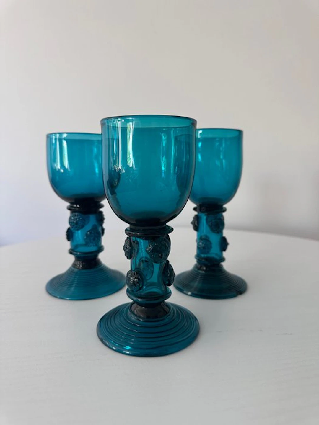 Wine glass (3) - Set of 3 Antique Rhenish / Regency...