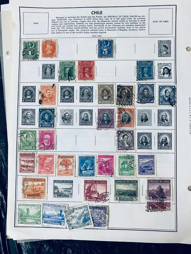 South America - Collection / South America researcher on old album pages