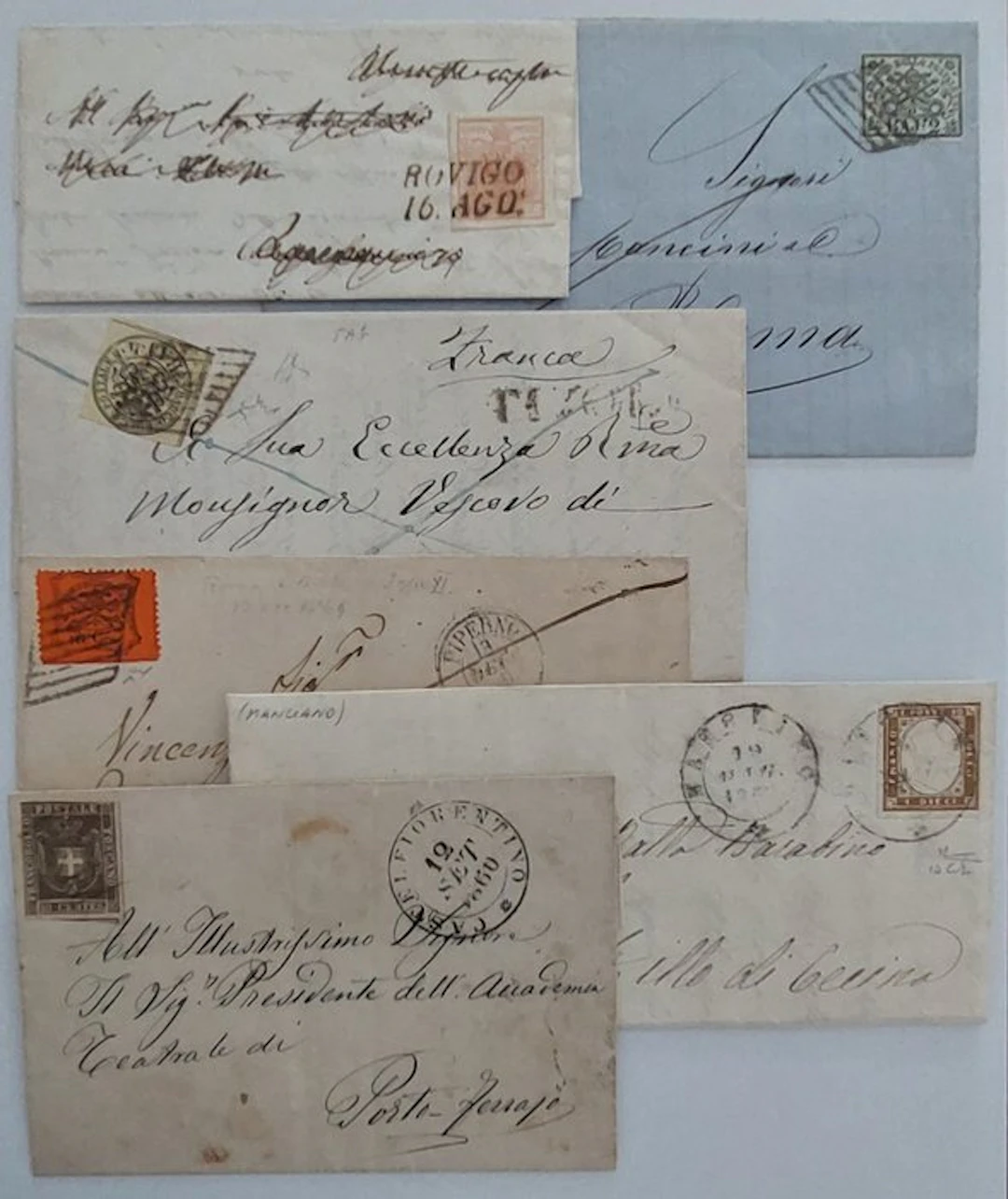 Italian Ancient States 1854/1868 - Six letters of the period