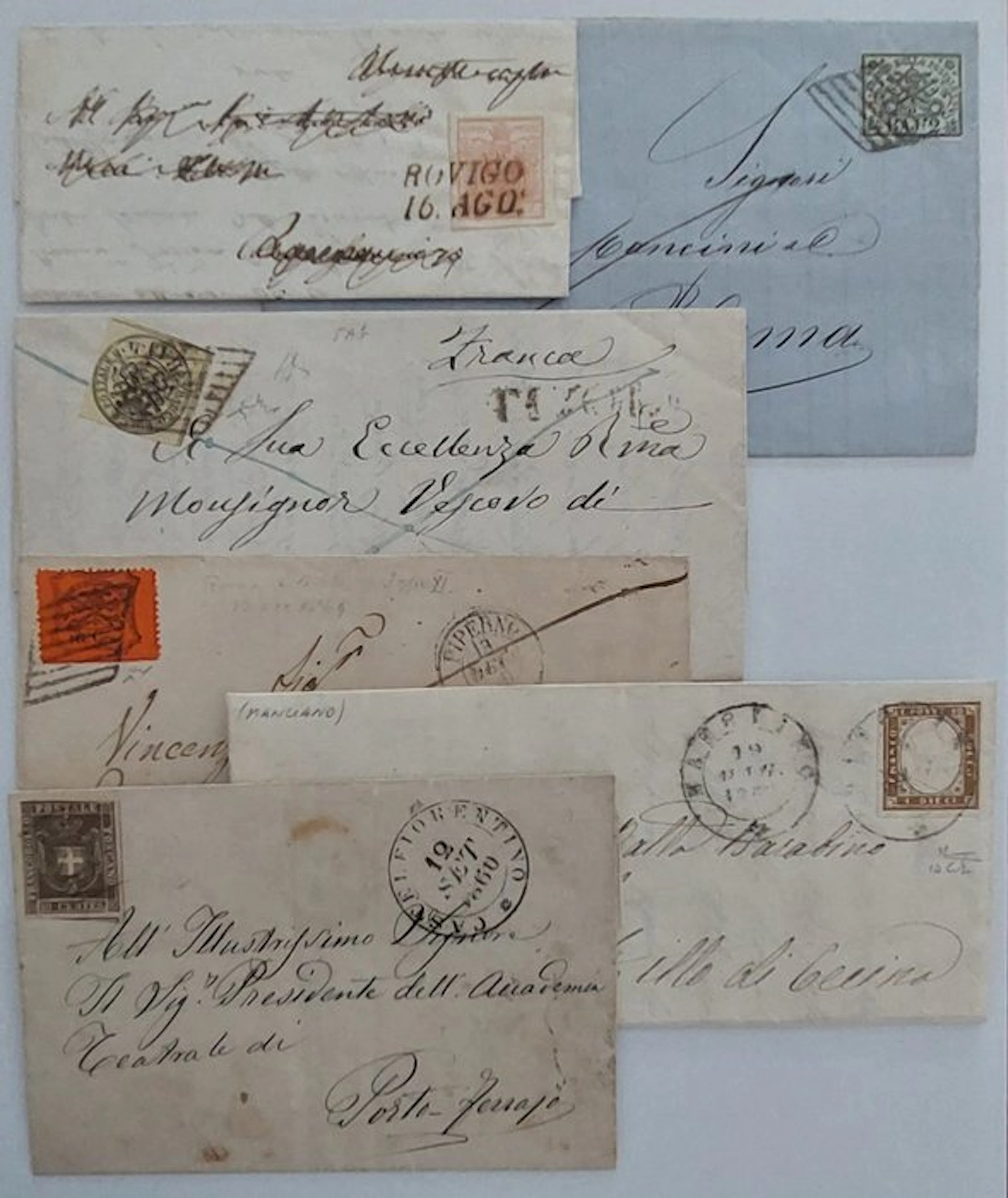 Italian Ancient States 1854/1868 - Six letters of the period