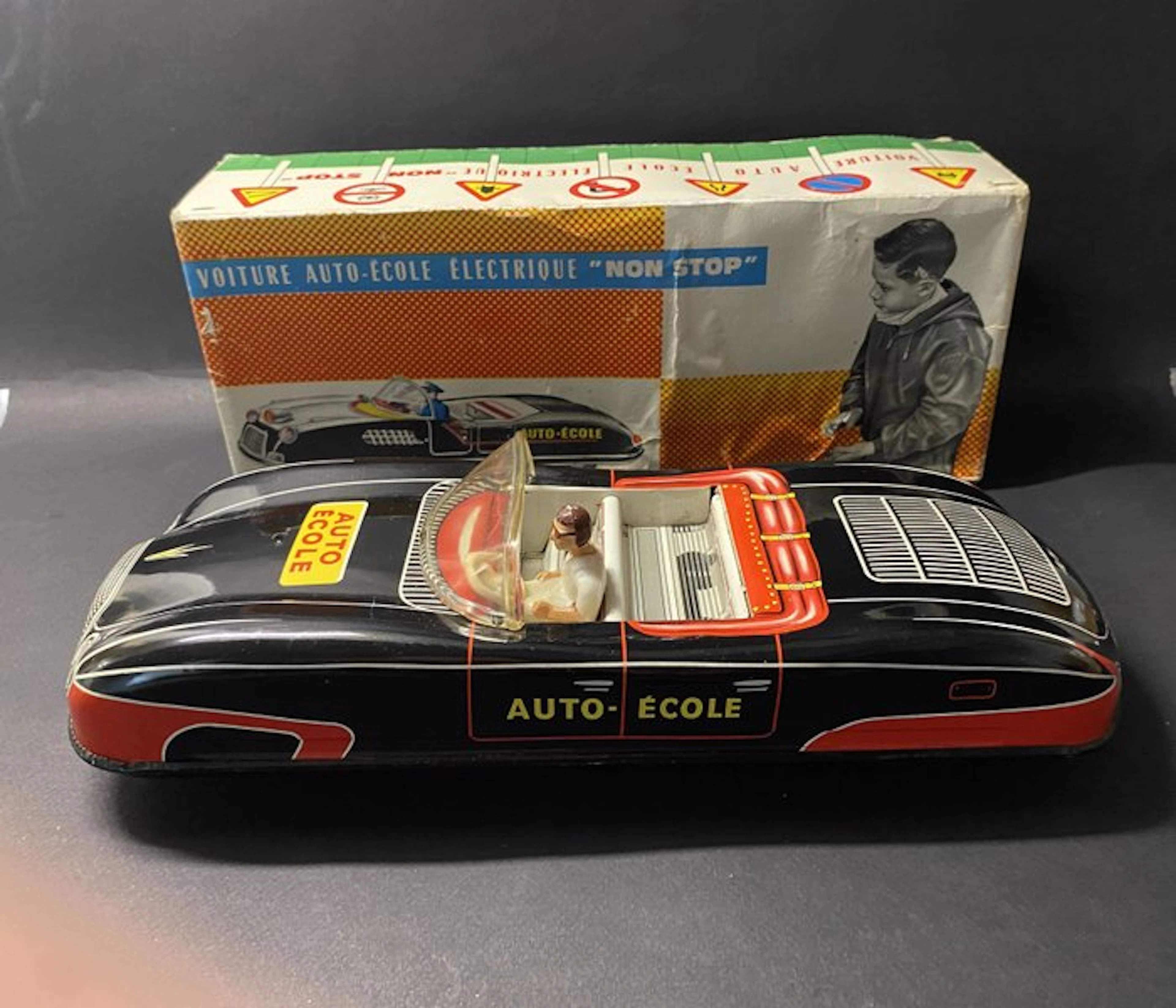 France Jouets (FJ) - Tin toy - Voiture Auto-Ecole...