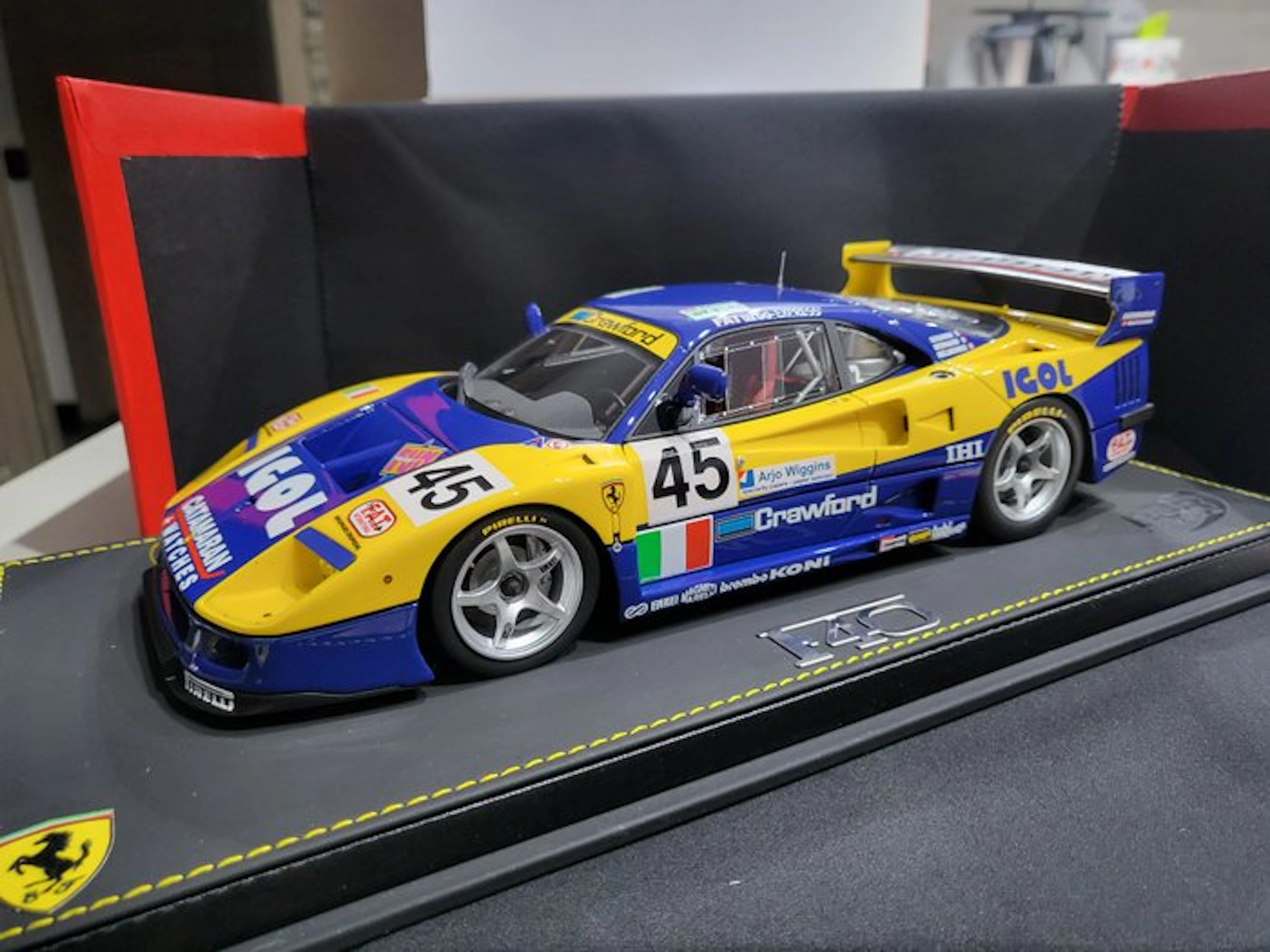 BBR 1:18 - Model sports car - Ferrari F40 LM Team Ennea...