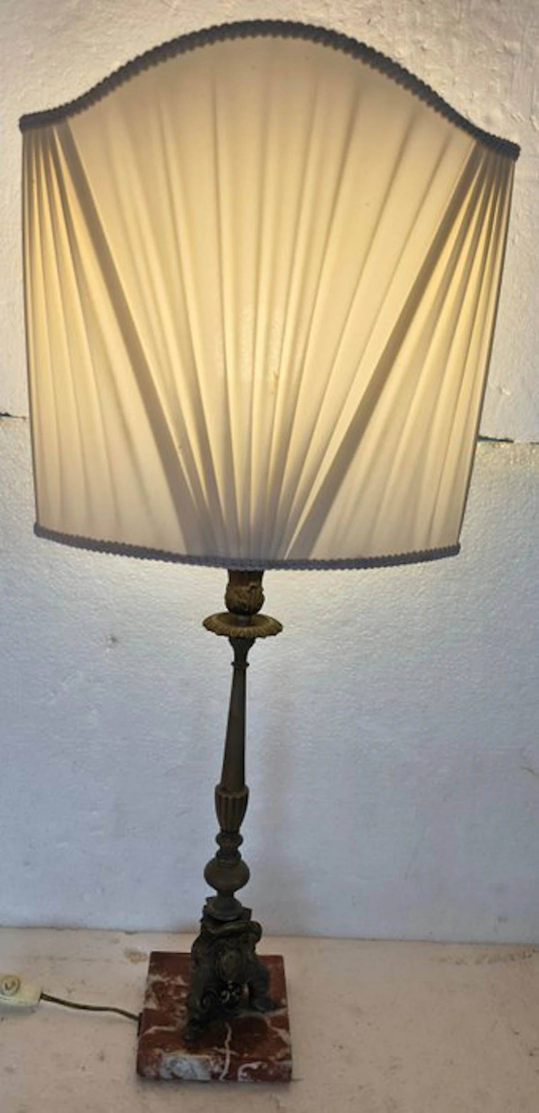 Lamp - To Ventola - Patinated bronze - Lamp and fan-equipped lampshade.