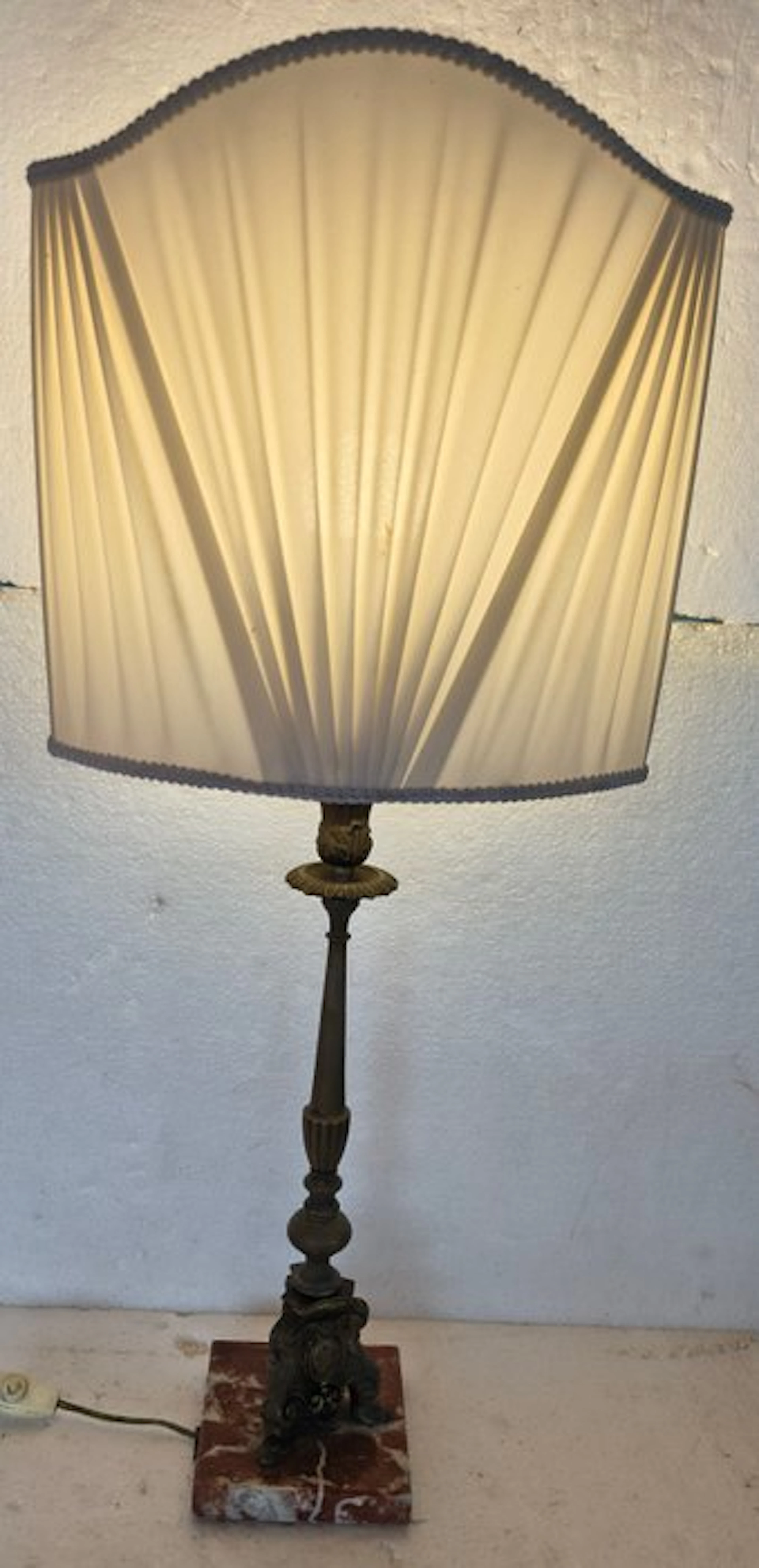 Lamp - To Ventola - Patinated bronze - Lamp and fan-equipped lampshade.