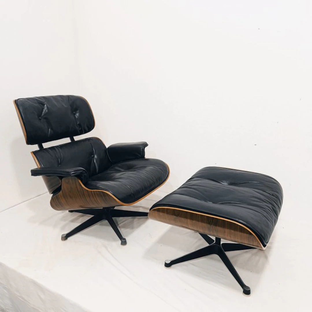 ICF - Charles & Ray Eames - Lounge chair with ottoman - Brasilian Rosewood