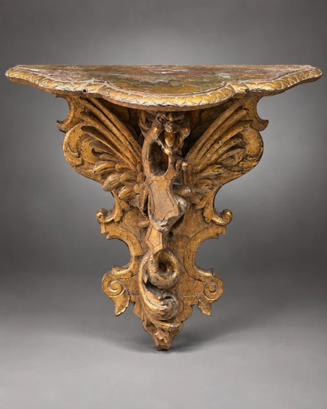 Wall shelf unit - carved wood, Gold - End of the 19th Century