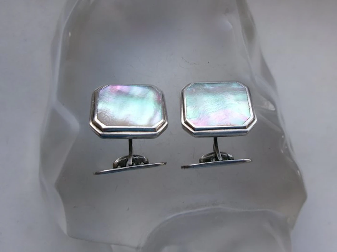 Silver, Mother-of-Pearl - Cufflinks - Art Deco