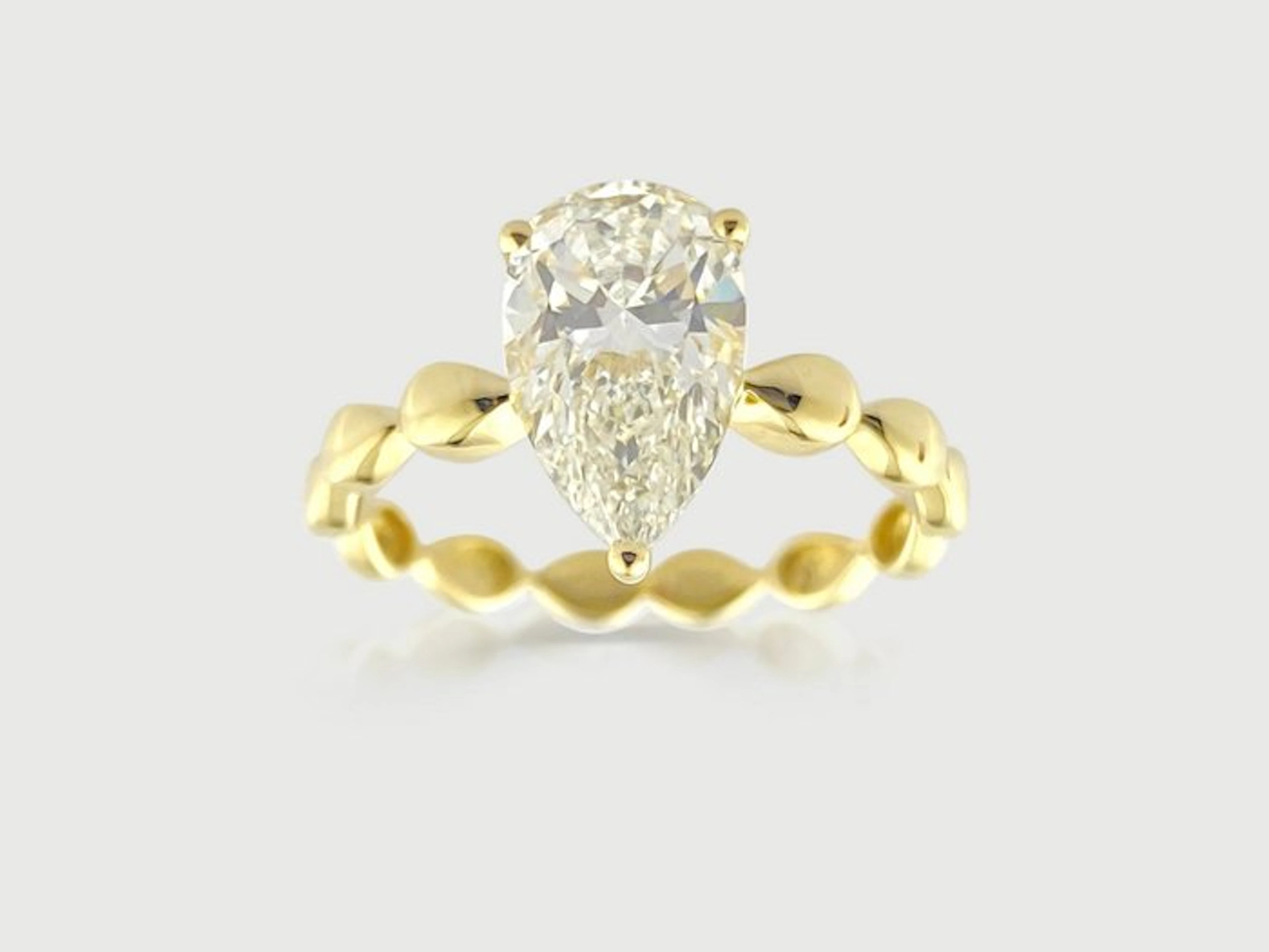 Ring - 14 kt. Yellow gold - 2.01ct. tw. Diamond (Lab-grown)