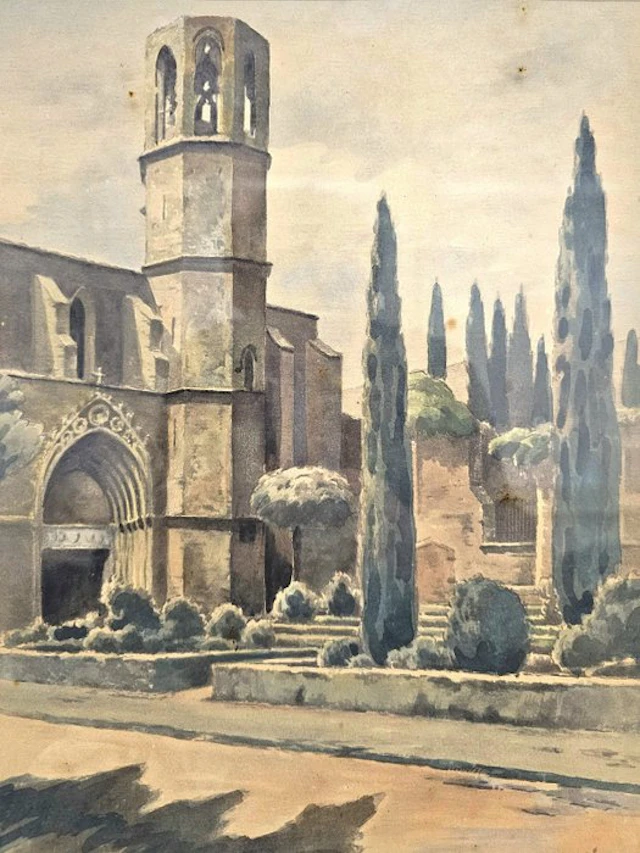 Agustí Antiga (1874-1942) - NO RESERVE - Santa María de Pedralbes (Barcelona).