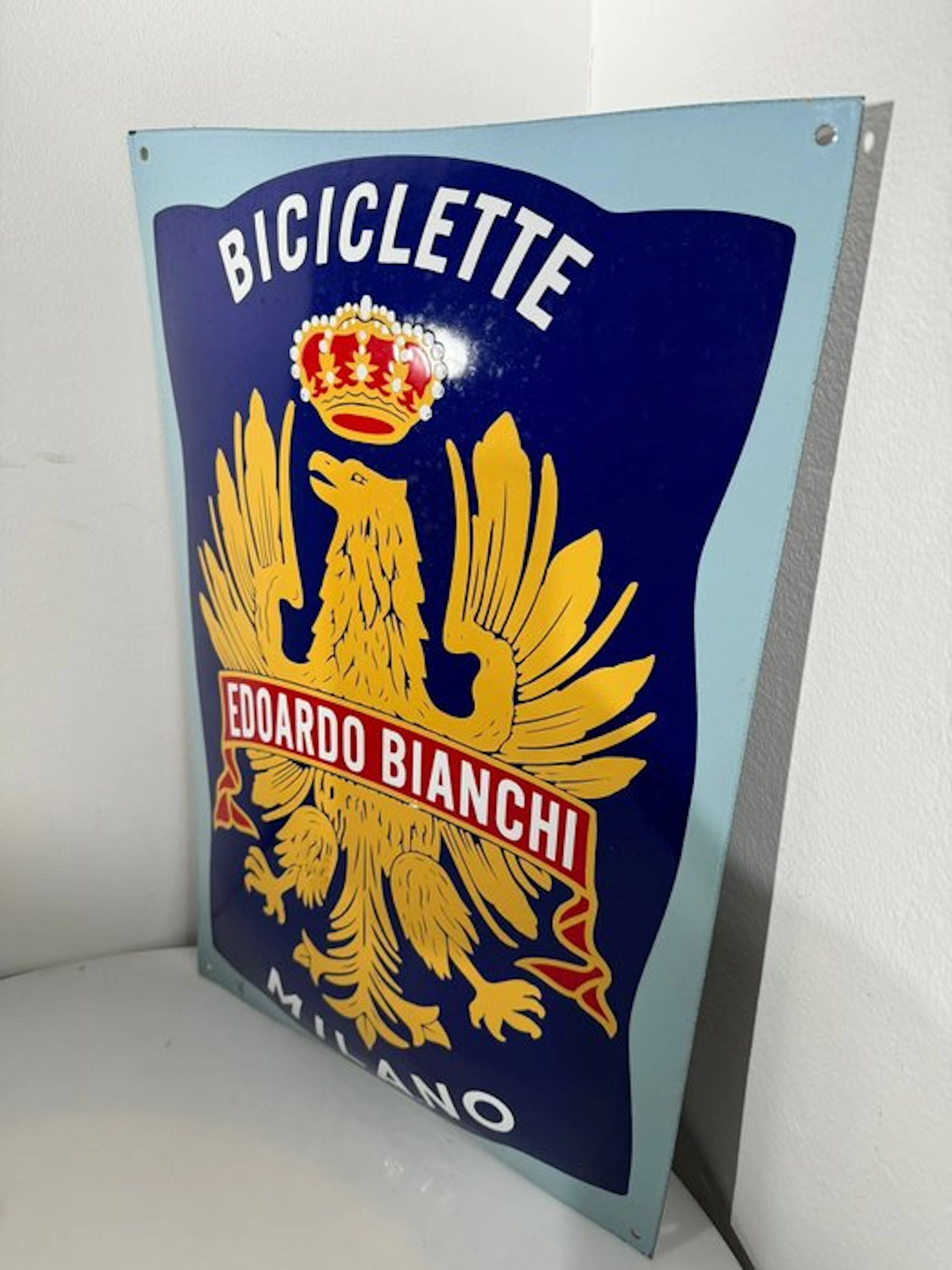 Edoardo Bianchi - Bicycles Edoardo Bianchi Milan - Sign - Enamel, Steel